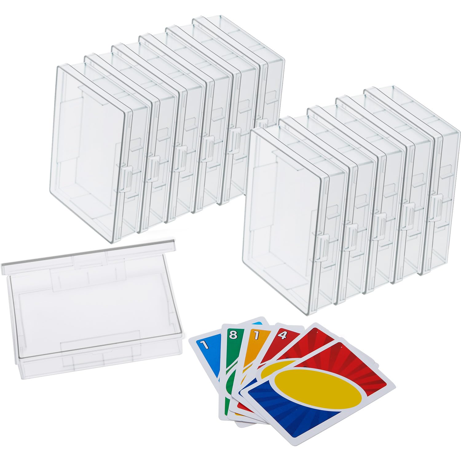 Skylety 24-Piece Playing Card Case Holder - Durable Card Storage Box & Game Organizer with Secure Snap Closure - Perfect for Travel, Restaurants, Poker Nights & Family Game Nights