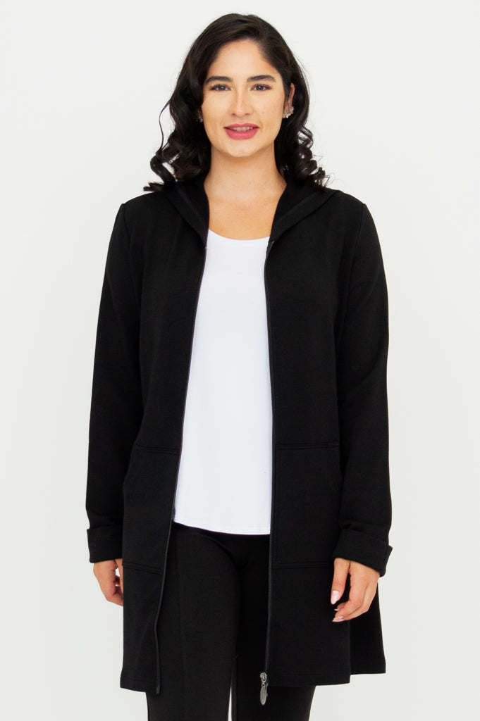 Cortes Jacket for Men & Women - Soft Bamboo Fleece Lined Winter Coat in Black - Perfect for Outdoor Activities & Casual Wear