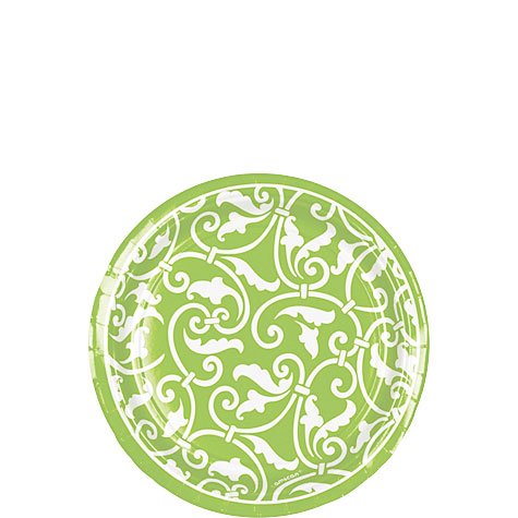 Vibrant Lime Green 7 Inch Dinner Plates - Set of 8 | Durable Melamine Plates for Outdoor Picnics, BBQs, and Party Decorations