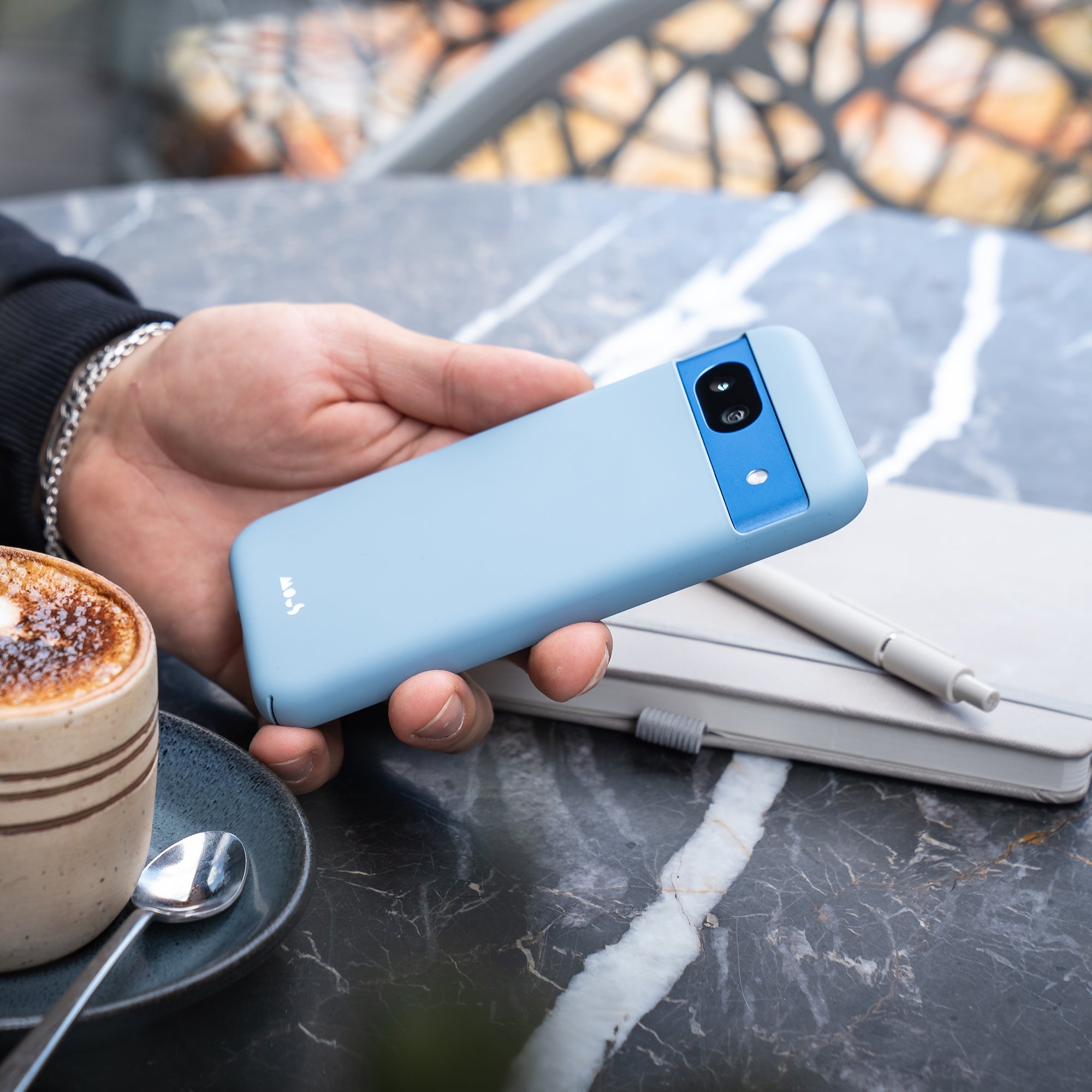 Ultra Thin MagSafe Compatible Stone Blue iPhone Case - Slim Protective Cover for iPhone 12/13/14 Pro Max with Magnetic Alignment | Perfect for Everyday Use, Travel & Wireless Charging