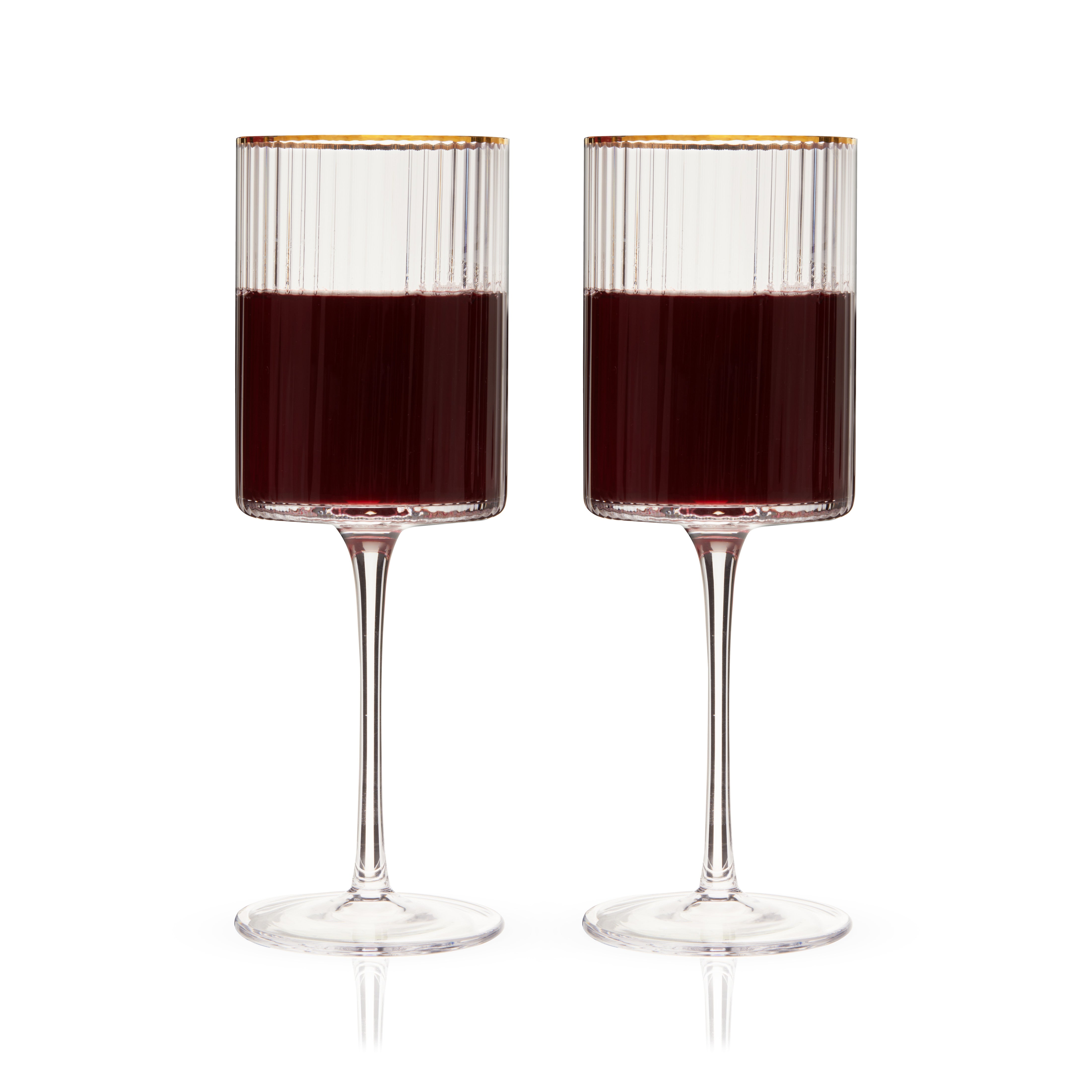 Premium Meridian Crystal Wine Glasses Set of 2 - Elegant Stemware for Red & White Wine - Perfect for Dinner Parties, Weddings & Romantic Evenings