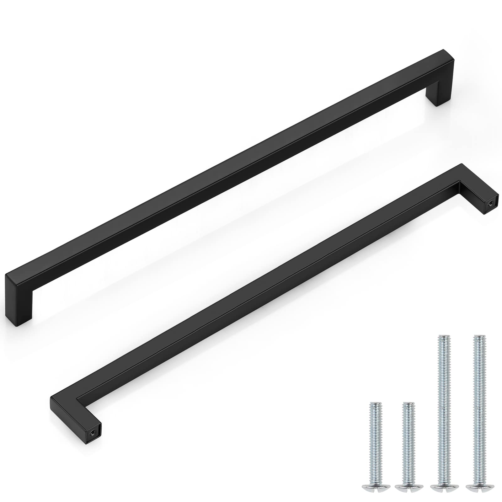 20 Pack Black Square Cabinet Pulls 12-3/5
