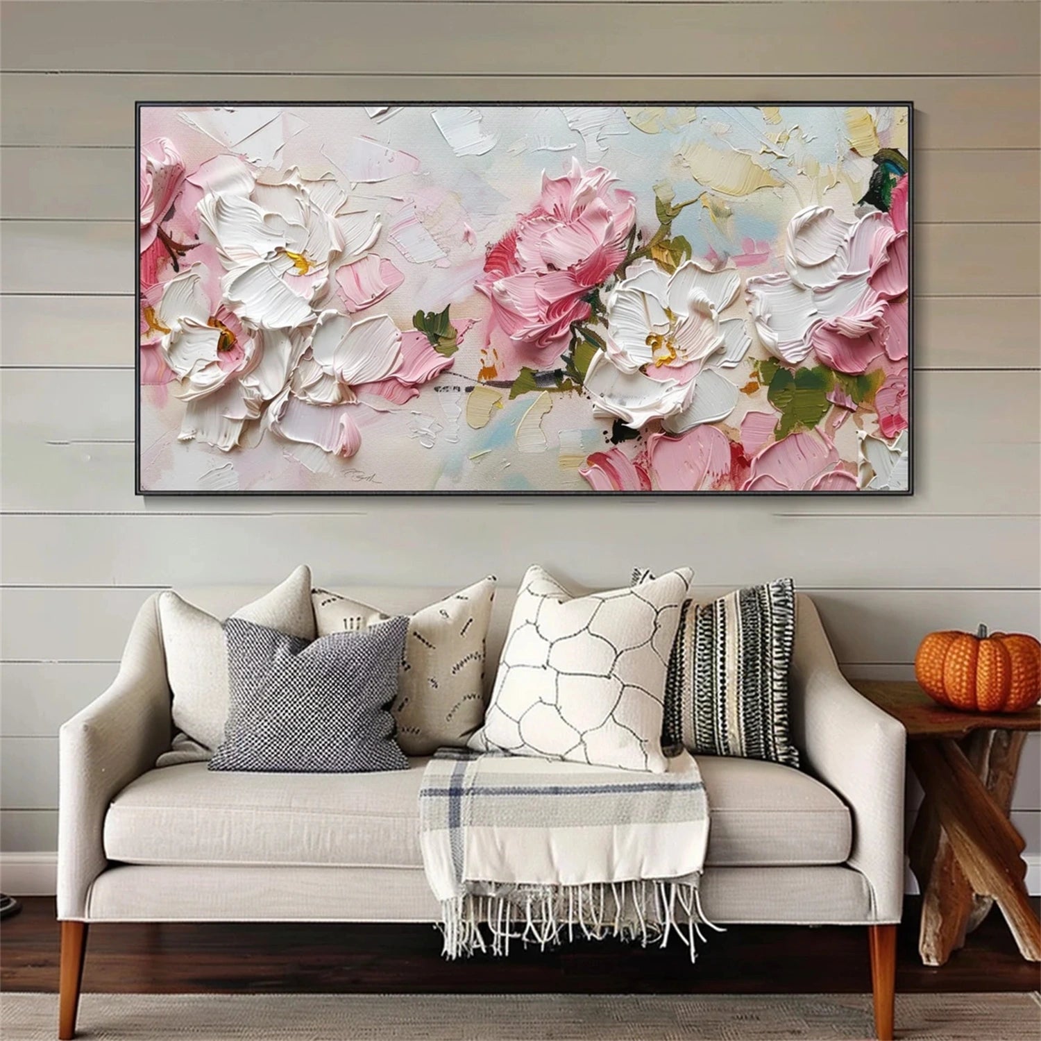 Flower and Tree Painting #FT103 - Handmade Canvas Wall Art for Home Decor, Office, Living Room, Bedroom & Gift Ideas