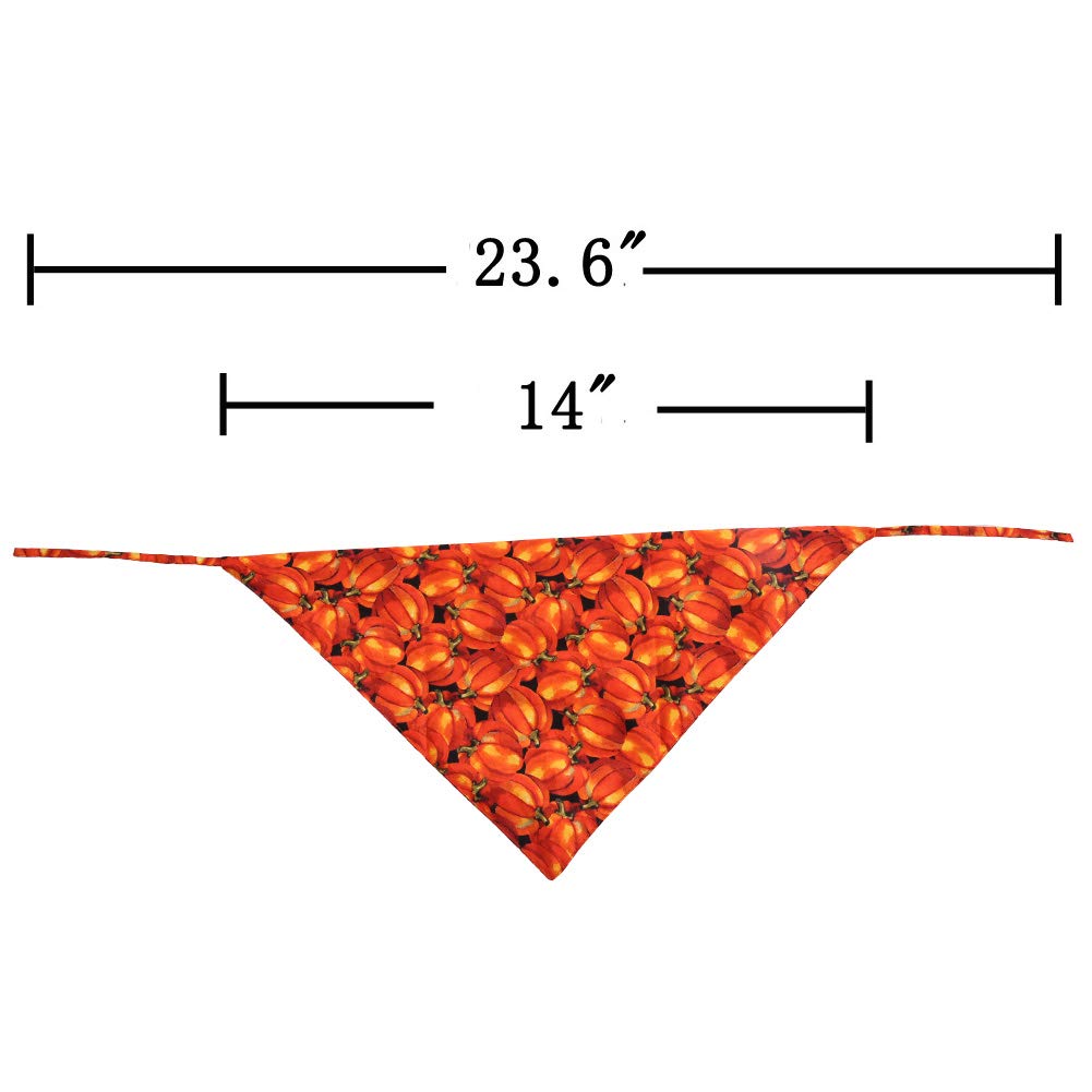 4 Pack Halloween Dog Bandana - Reversible Pumpkin Print Triangle Bib Scarf for Small Dogs & Cats - Pet Costume Accessories for Halloween Parties & Photo Shoots