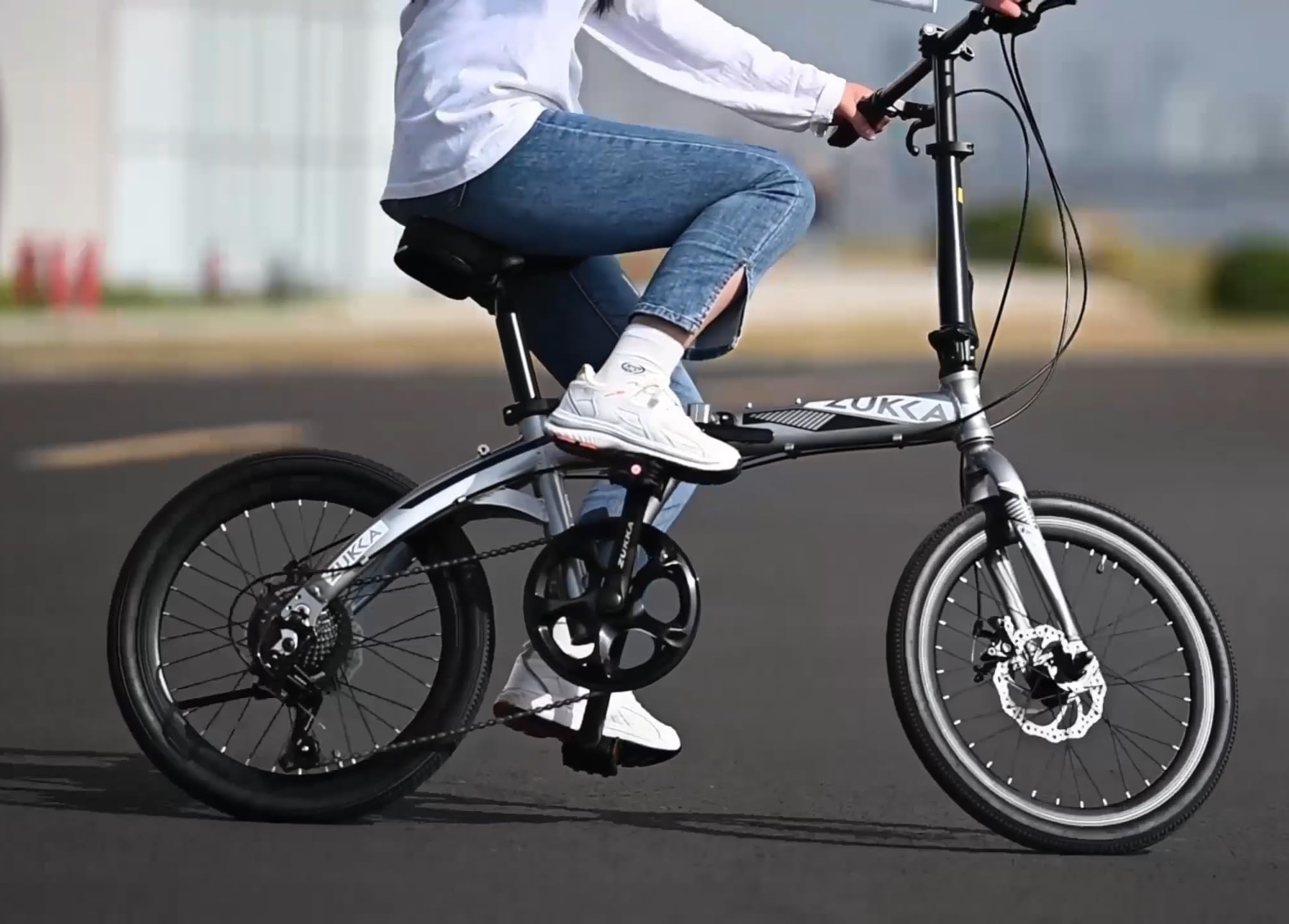 MEGHNA 20 Inch Folding Bike - 7 Speed Lightweight Aluminum Frame with Dual Disc Brakes - Compact Foldable City Commuter Bike for Adults & Teens - Perfect for Urban Commuting, Travel & Storage