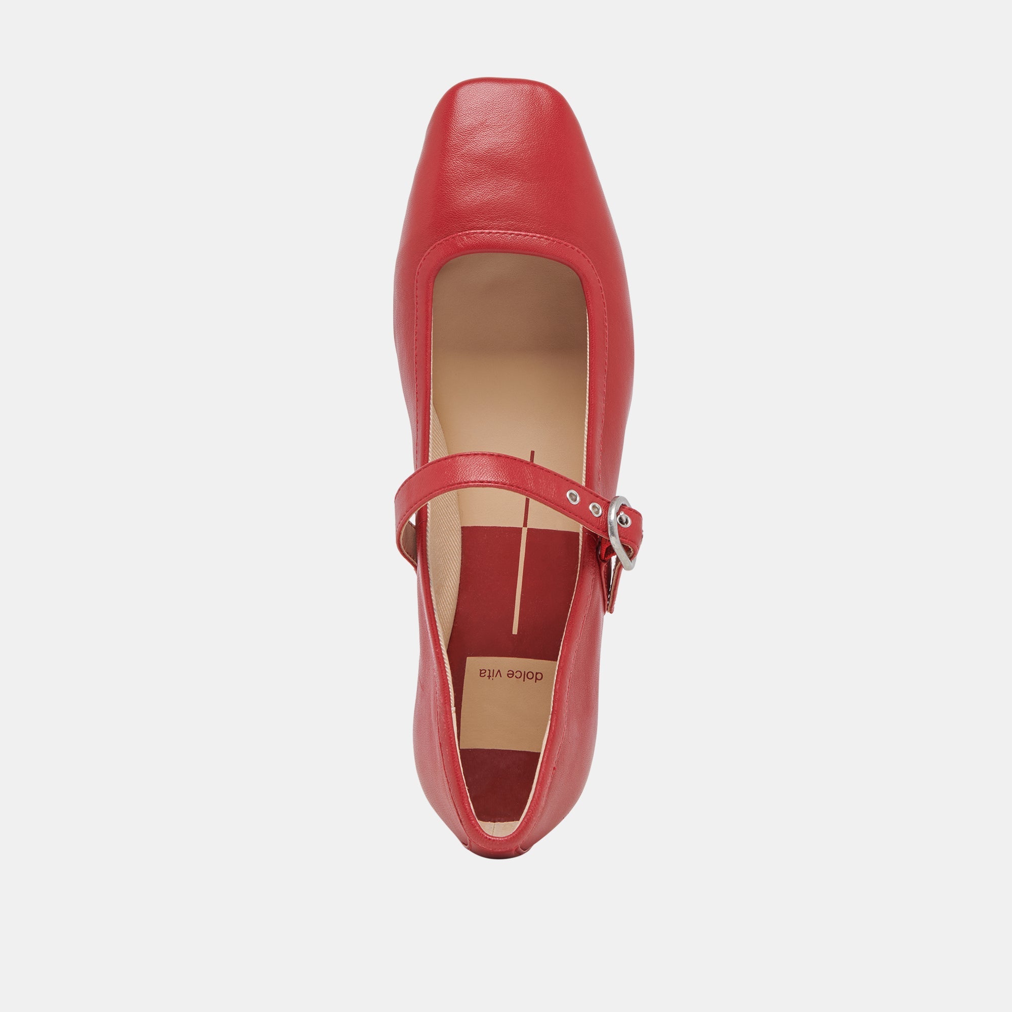 RODNI Women's Red Leather Ballet Flats - Comfortable & Stylish Shoes for Work, Casual Wear & Dance