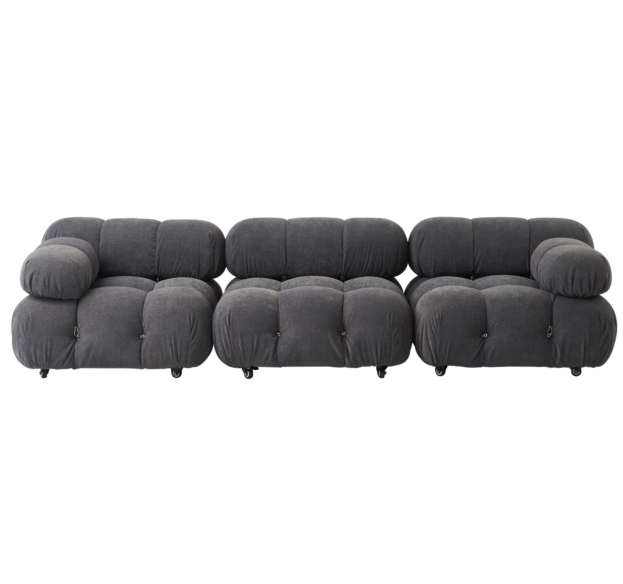 Creative Co-Op Mimosa Modular Sectional Sofa Set - Grey Fabric Upholstered Living Room Furniture for Small Spaces & Modern Apartments | Perfect for Lounging, Entertaining & Relaxing