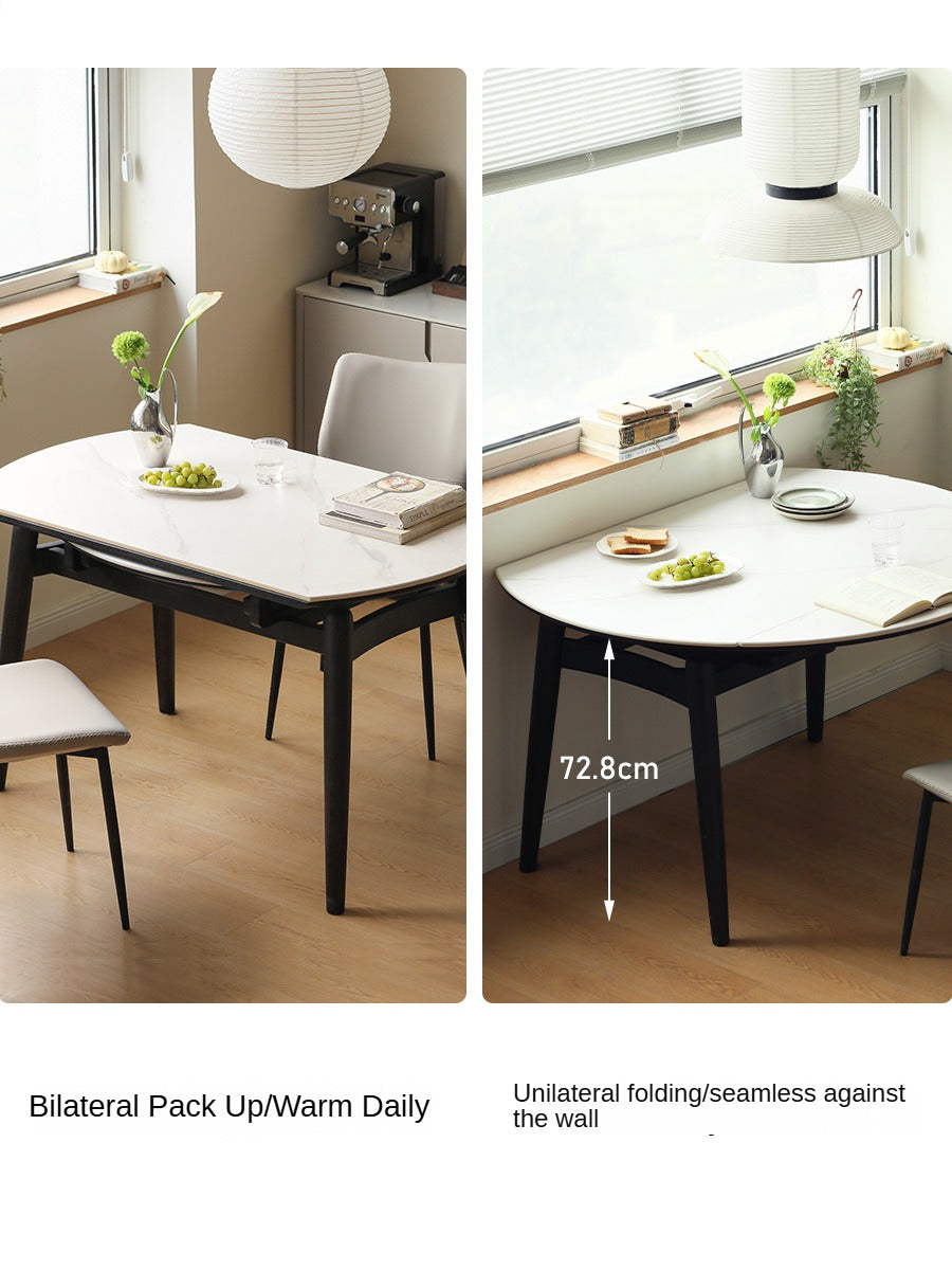 Oak Solid Wood Extendable Dining Table - Light Luxury Rock Design for Modern Home & Entertaining | Perfect for Small Spaces & Dinner Parties