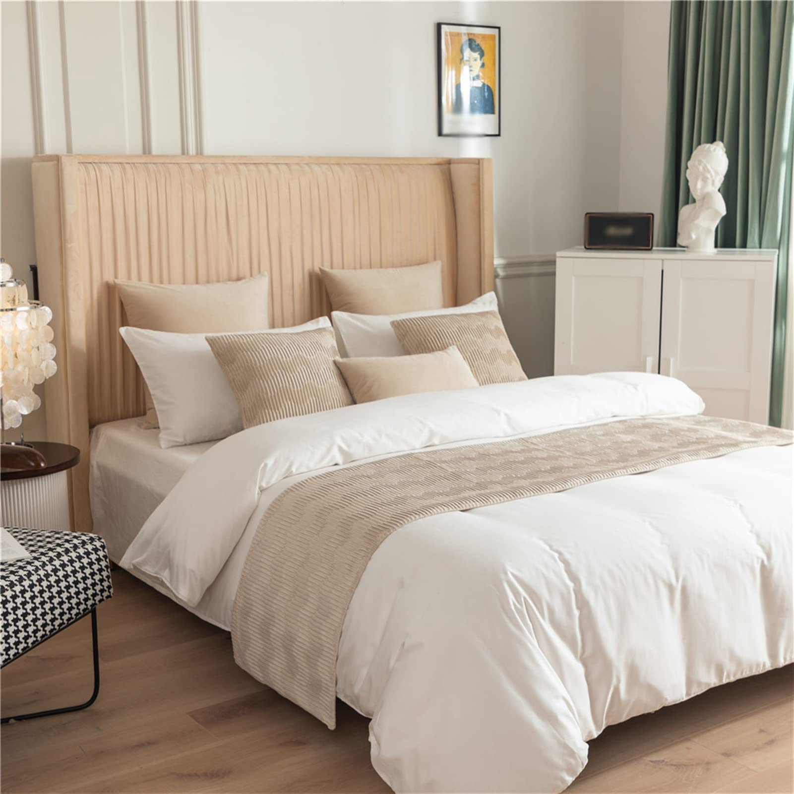 Quilted Fleece Bed Runner - Solid Beige Bed Throw for Twin/Twin XL Beds | Soft Foot of Bed Cover & Bed Scarf Protector | Perfect for Bedroom Decor & Hotel Use