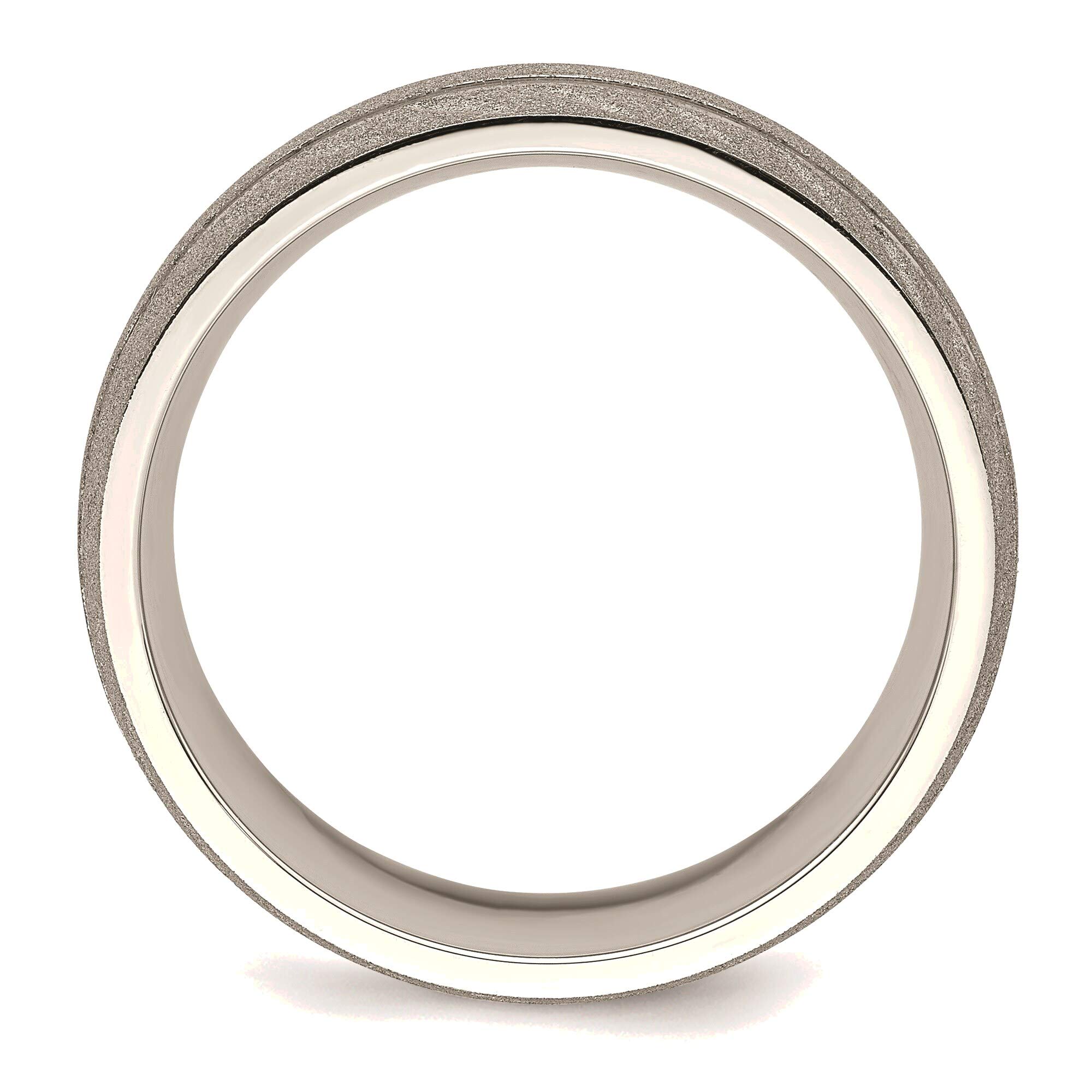 Bonyak Stainless Steel Jewelry - 8mm Polished & Satin Wedding Band Ring for Men & Women, Size 9.5 - Durable Comfort Fit Ring for Everyday Wear, Anniversary Gift, and Special Occasions