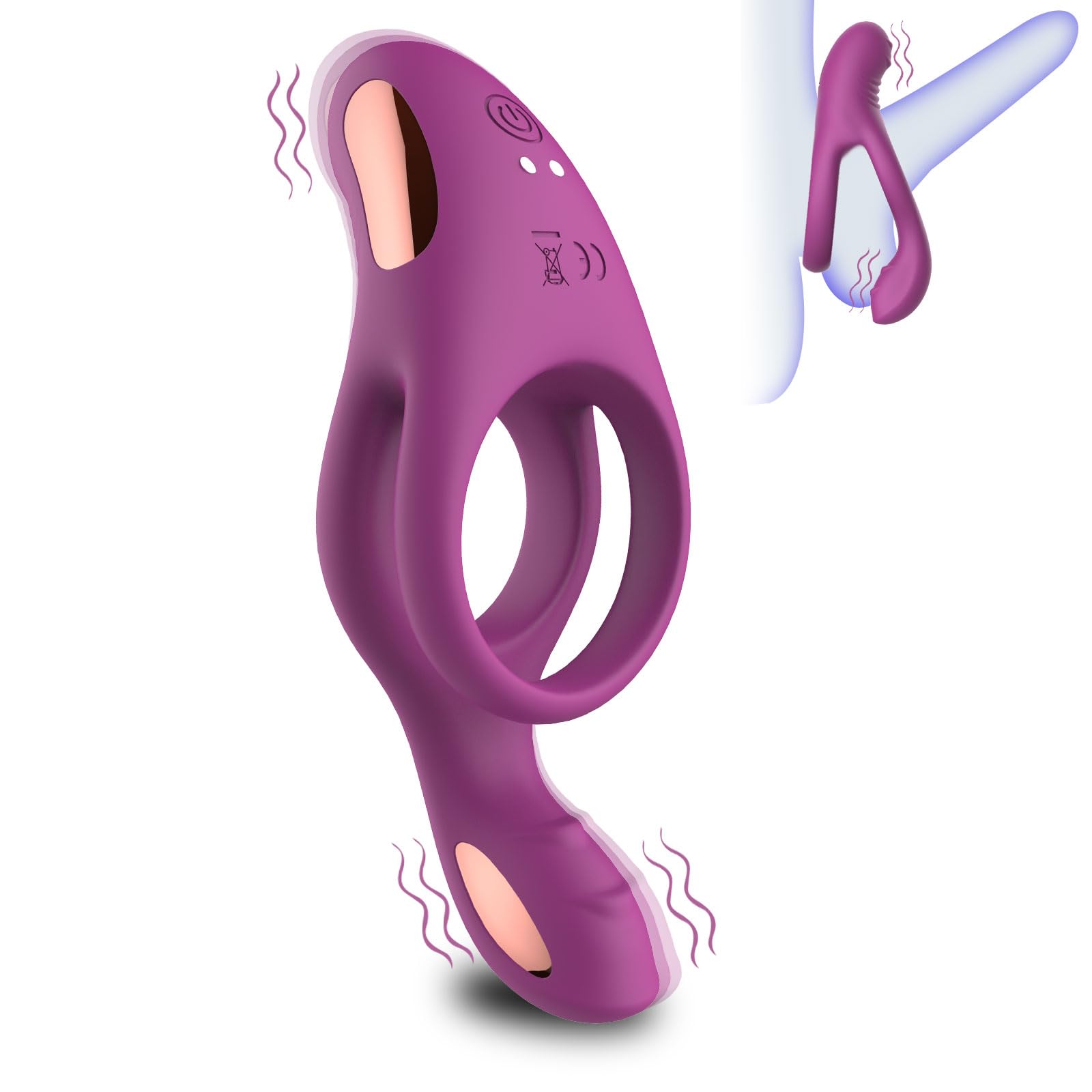 Premium Silicone Vibrating Cock Ring with Clitoral Stimulator - 10 Powerful Vibration Modes for Couples, Dual Penis Ring for Enhanced Erections & Pleasure | Perfect for Romantic Nights, Spicing Up Relationships & Intimate Play