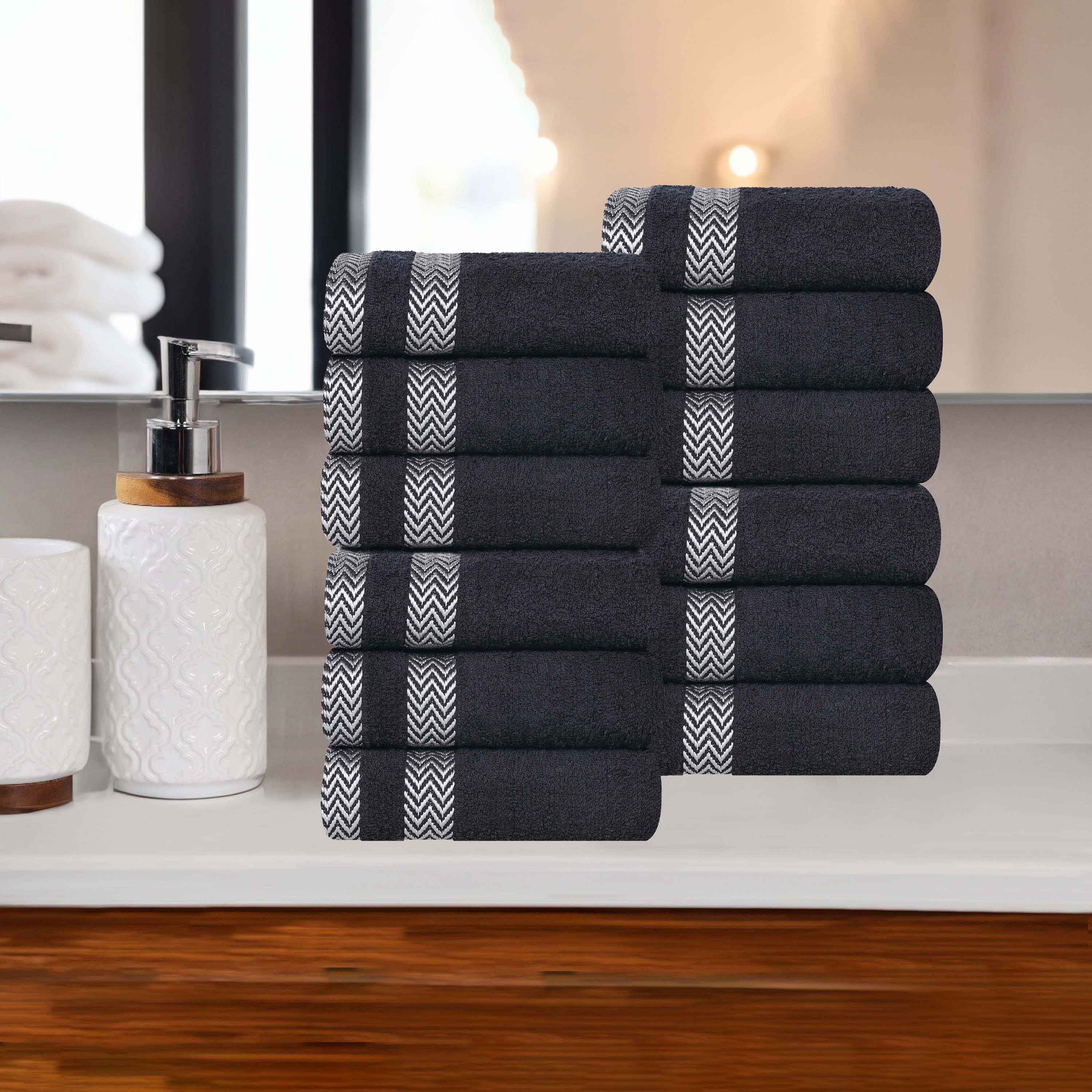 Premium 12-Pack Medium Weight Cotton Face Towels & Washcloths – Soft, Absorbent for Skincare, Makeup Removal, and Bathing