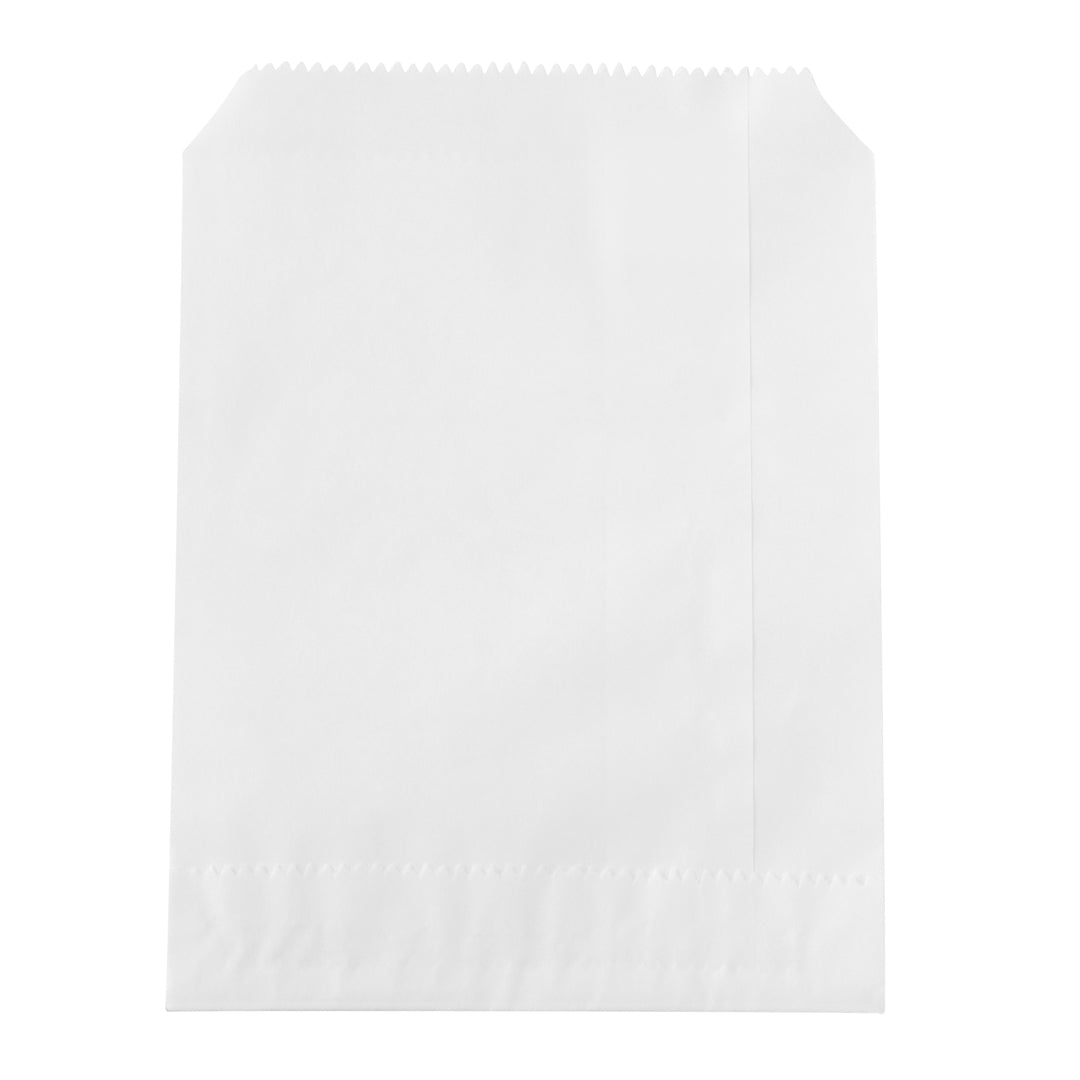 White Paper Bags 7x5 Inches - 100 Count Bulk Pack | Eco-Friendly Kraft Gift Bags for Retail, Parties & Favor Packaging