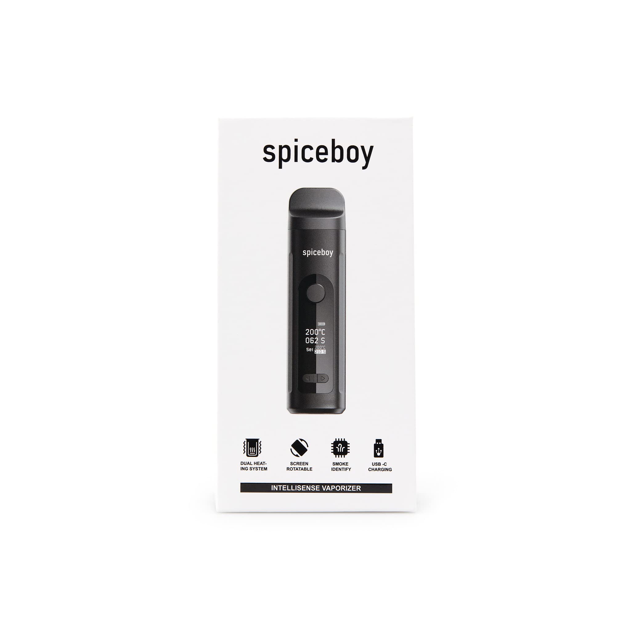 SPICEBOY® Herbal Vaporizer - Nicotine-Free, Dual Heat System, Precise Temperature Control, OLED Display & USB-C Charging - Perfect for Aromatherapy & Relaxation at Home or On-the-Go