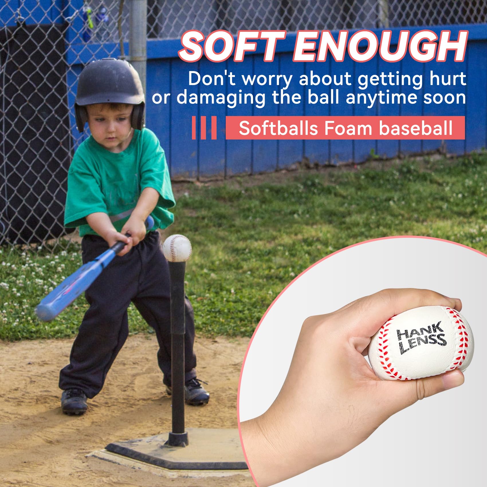 12 Pack Soft Foam Baseballs for Kids & Teens - Safe T-Ball Practice Training Balls for Beginners | Perfect for Backyard Games, Baseball Drills & Youth Sports Training