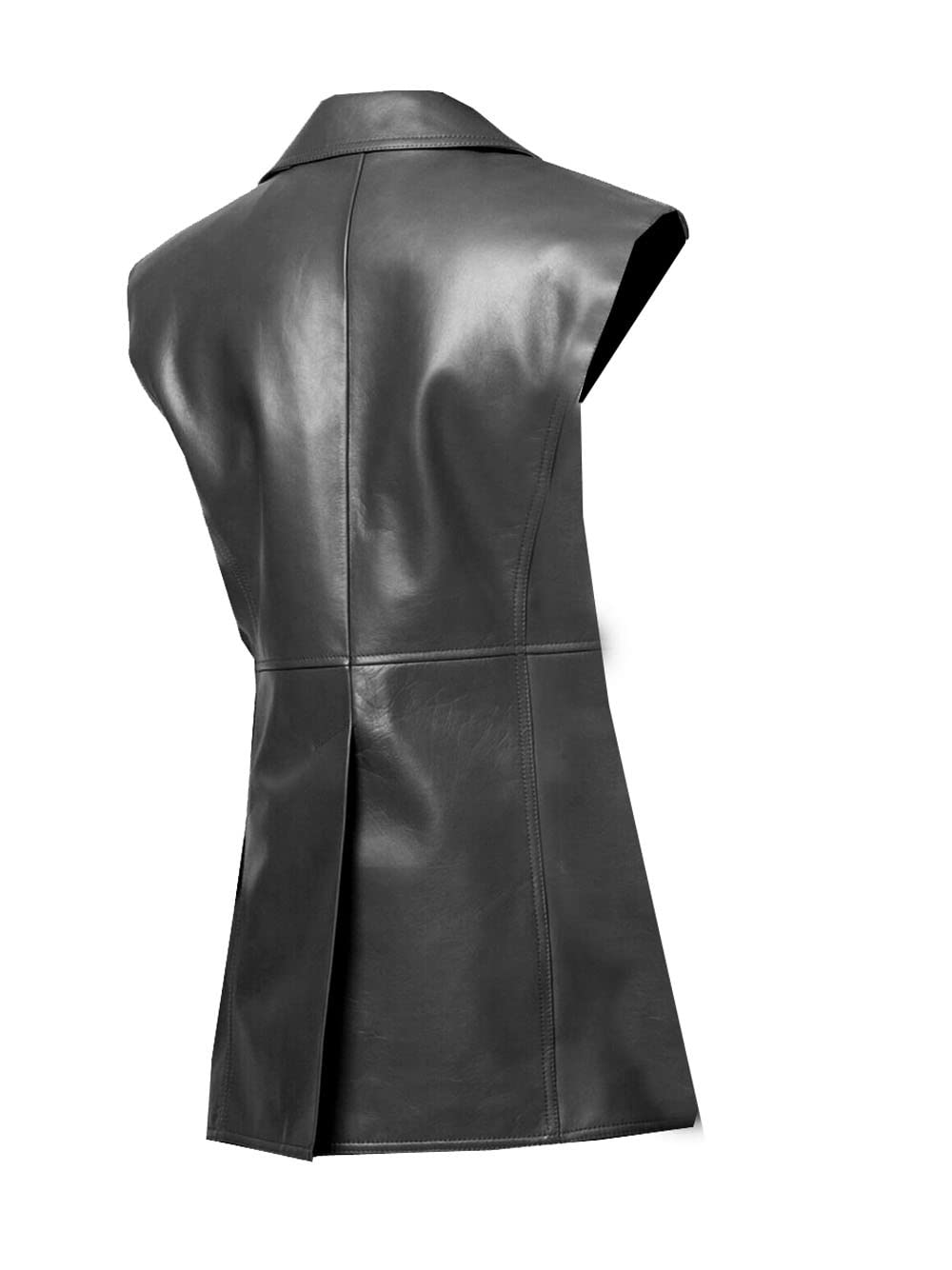 Stylish Black & Tan Women's Real Leather Vest Coat - Regular, Plus & Short Sizes | Elegant Waistcoat for Office, Party & Casual Outfits | Fashionable Outerwear for Fall & Winter Seasons