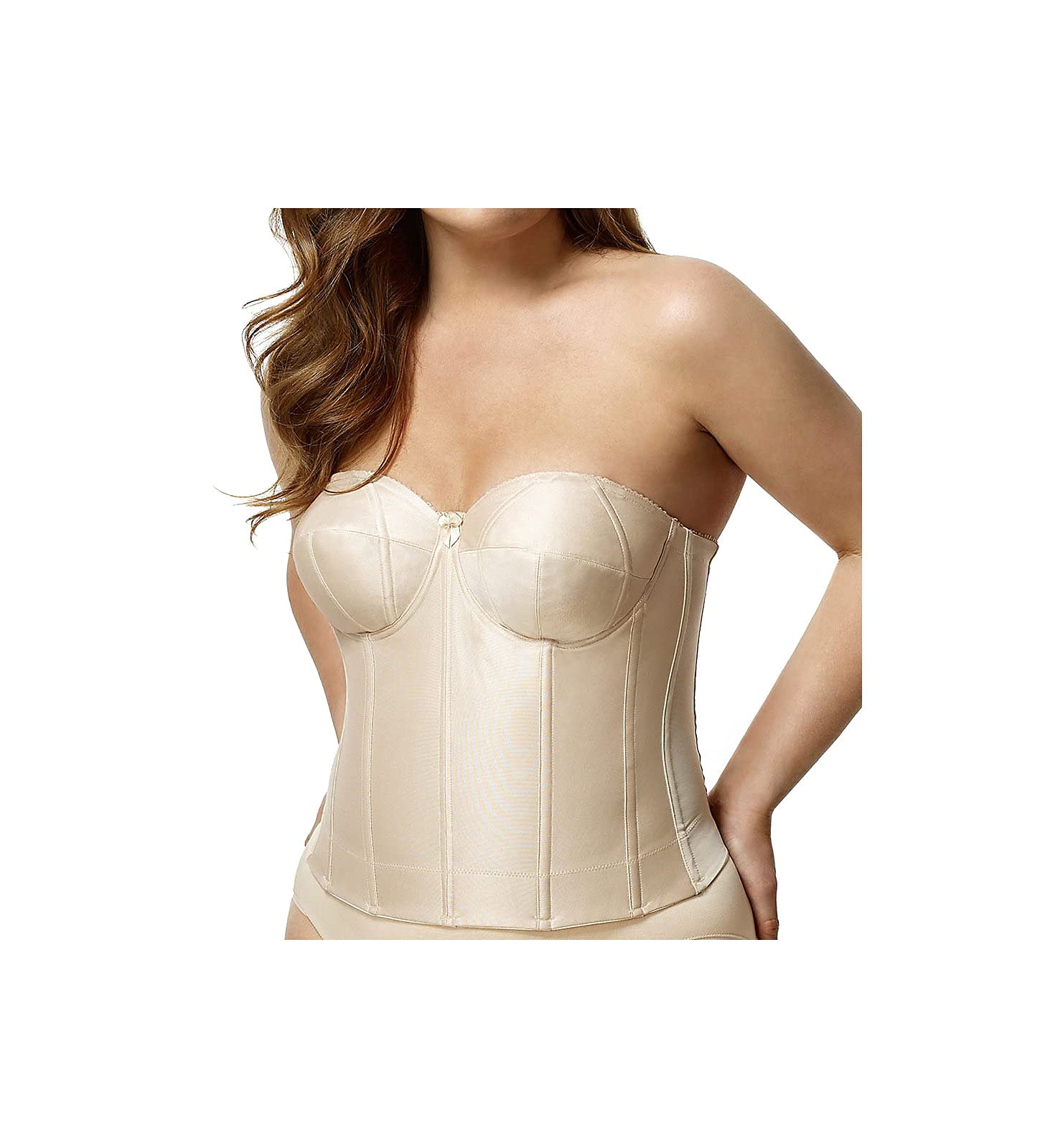 Elila Women's 6421 Strapless Longline Underwire Bra - Full Coverage Support for Wedding, Evening Gowns & Formal Wear