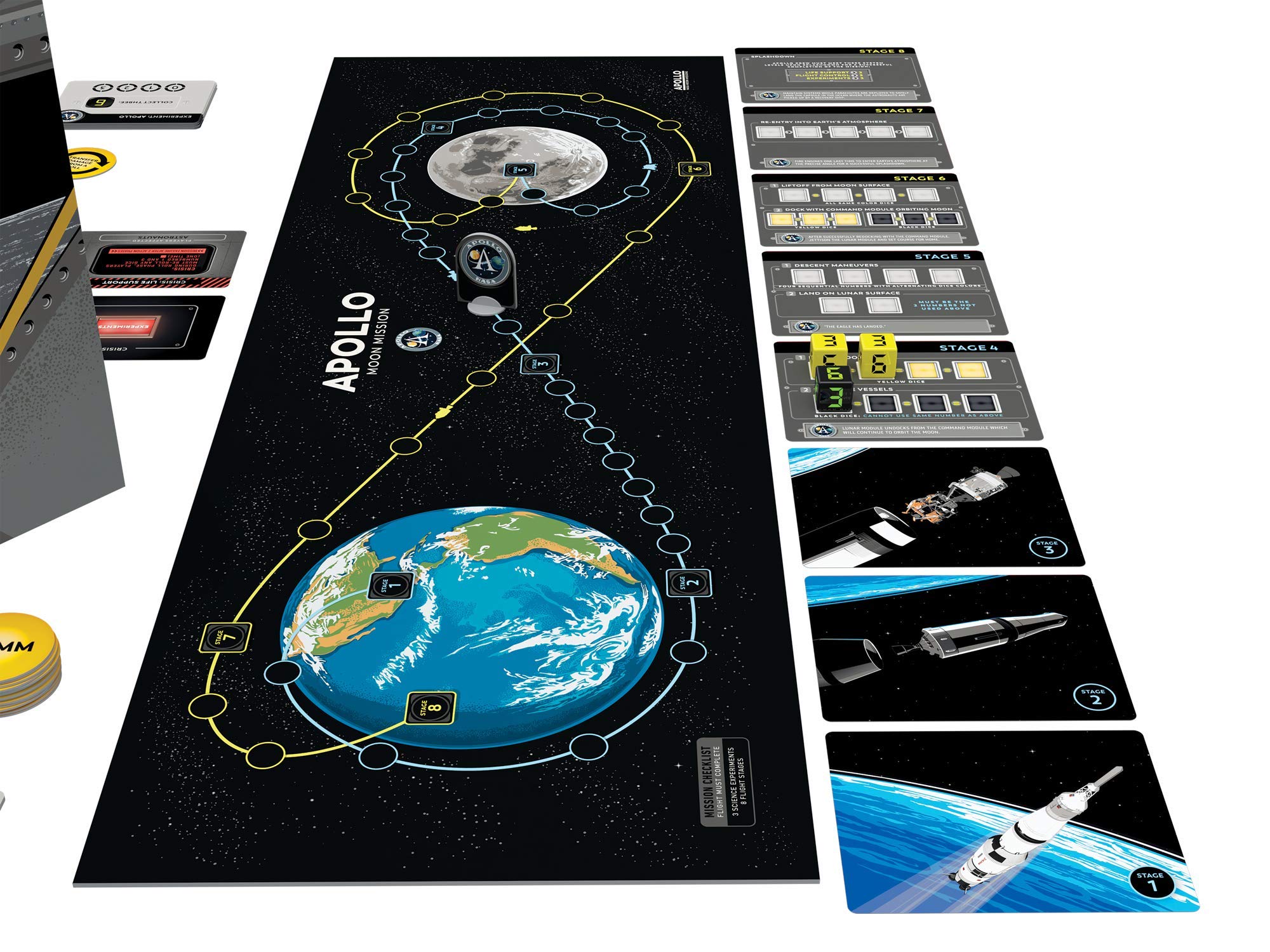 Buffalo Games Apollo NASA Strategy Board Game - Long Play Space Mission Adventure - Perfect for Family Game Night & Space Enthusiasts | STEM Educational Gift for Adults & Kids