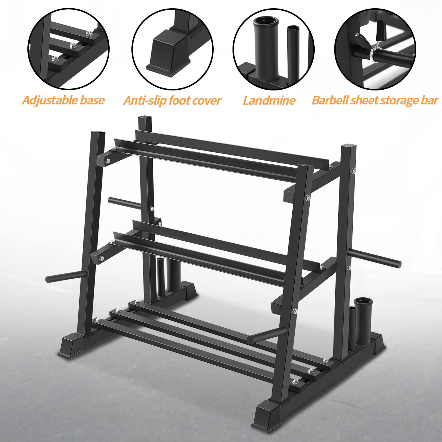 Dumbbell Rack Stand - Heavy Duty 1100LBS Capacity Home Gym Storage for Dumbbells, Kettlebells & Weight Plates | Space-Saving Workout Equipment for Garage, Basement & Home Fitness Rooms