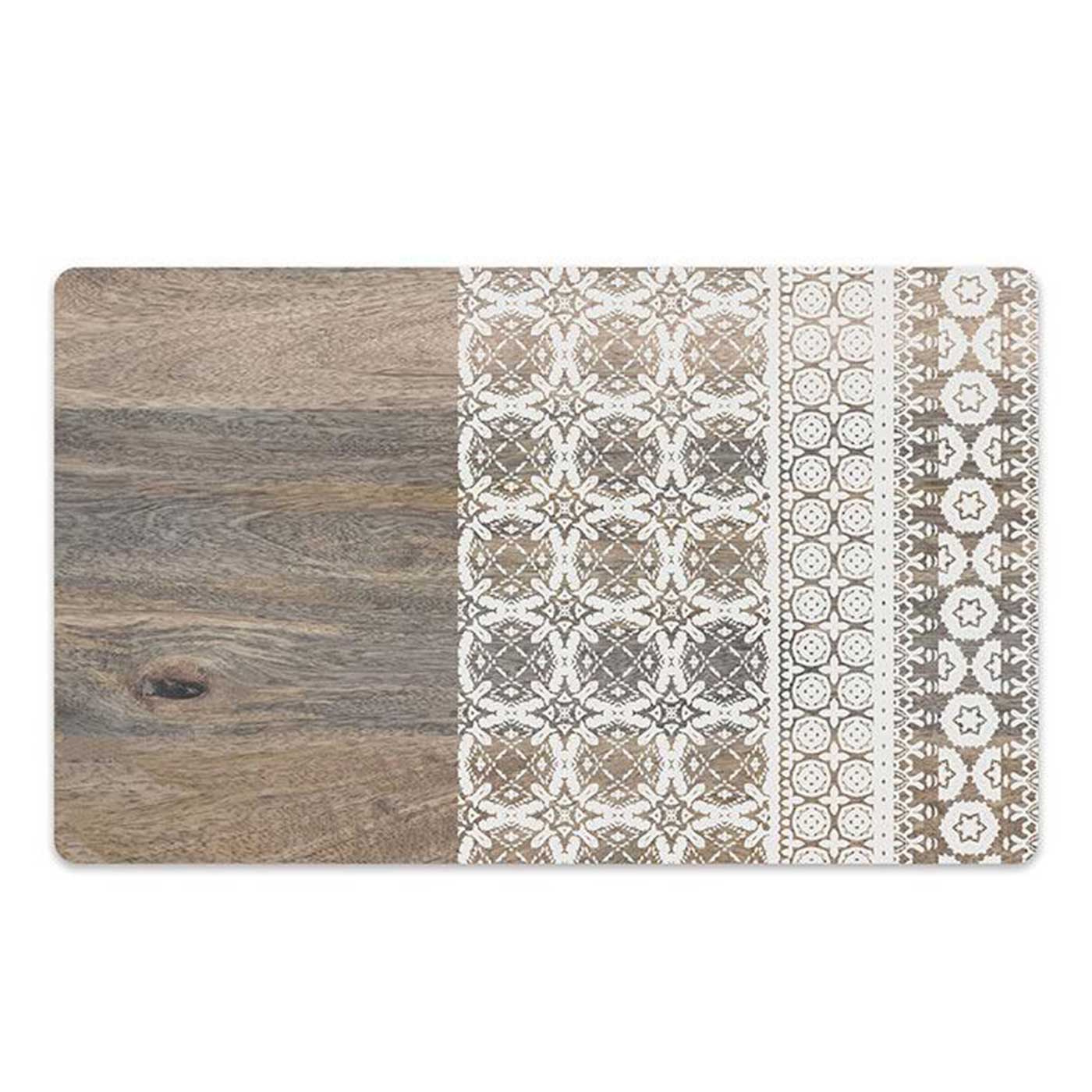 Eco-Friendly Moroccan Wood Pet Placemat for Dogs & Cats - Non-Slip Durable Feeding Mat for Food & Water Bowls - Perfect for Kitchen, Dining Room & Outdoor Use