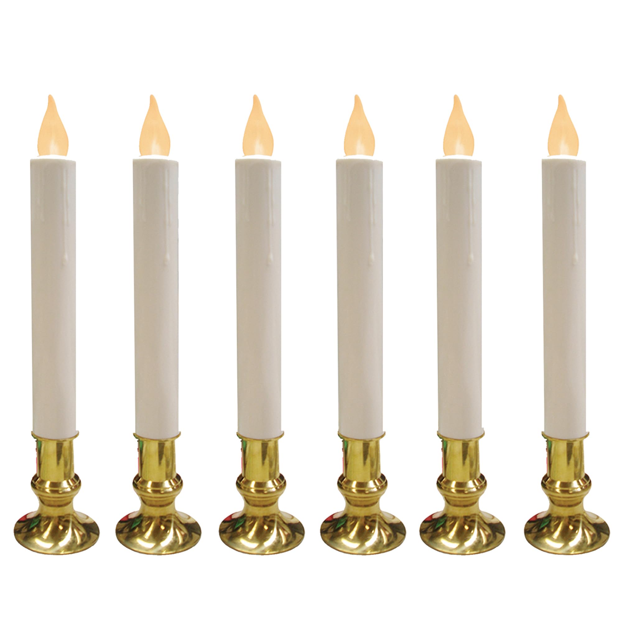 Brite Star 9-inch Battery Operated LED Candles - 6 Pack Flameless Flickering Candles with Timer - White Decorative Candles for Home, Wedding, Party & Holiday Decorations
