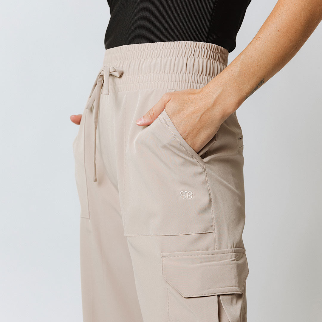 Audrey Cargo Pants for Women - Stylish Cobblestone Color Casual Trousers with Multiple Pockets | Perfect for Outdoor Adventures, Travel & Everyday Wear