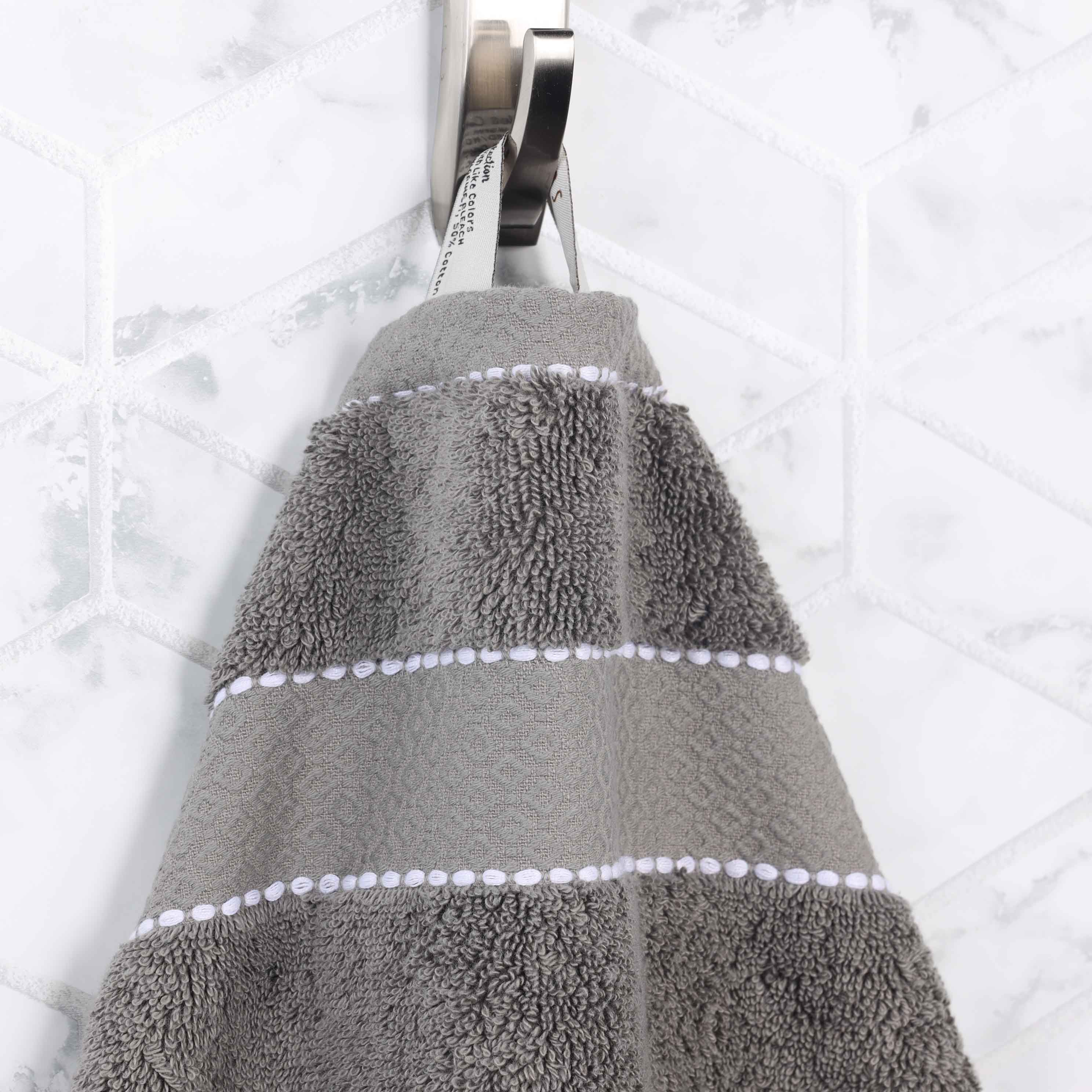 Premium Giza Cotton Dobby Face Towels - Set of 12 | Ultra Absorbent & Soft Egyptian Cotton | Spa, Gym & Travel Essentials | Made in Egypt