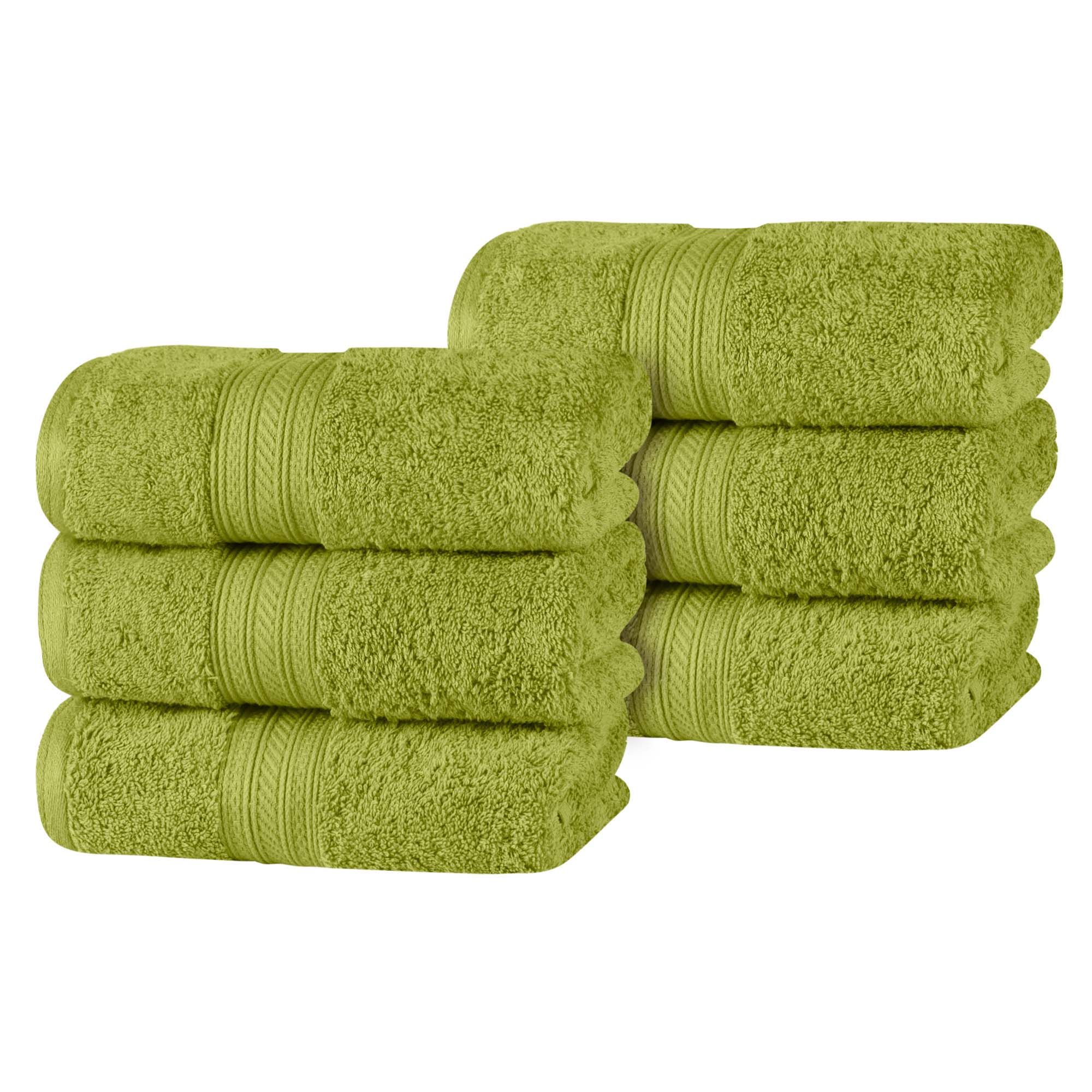 Premium Atlas Cotton Plush Absorbent Heavyweight Luxury Hand Towels - Set of 6 Soft Bathroom Towels for Spa, Guest Bathroom, and Upscale Hotel Use
