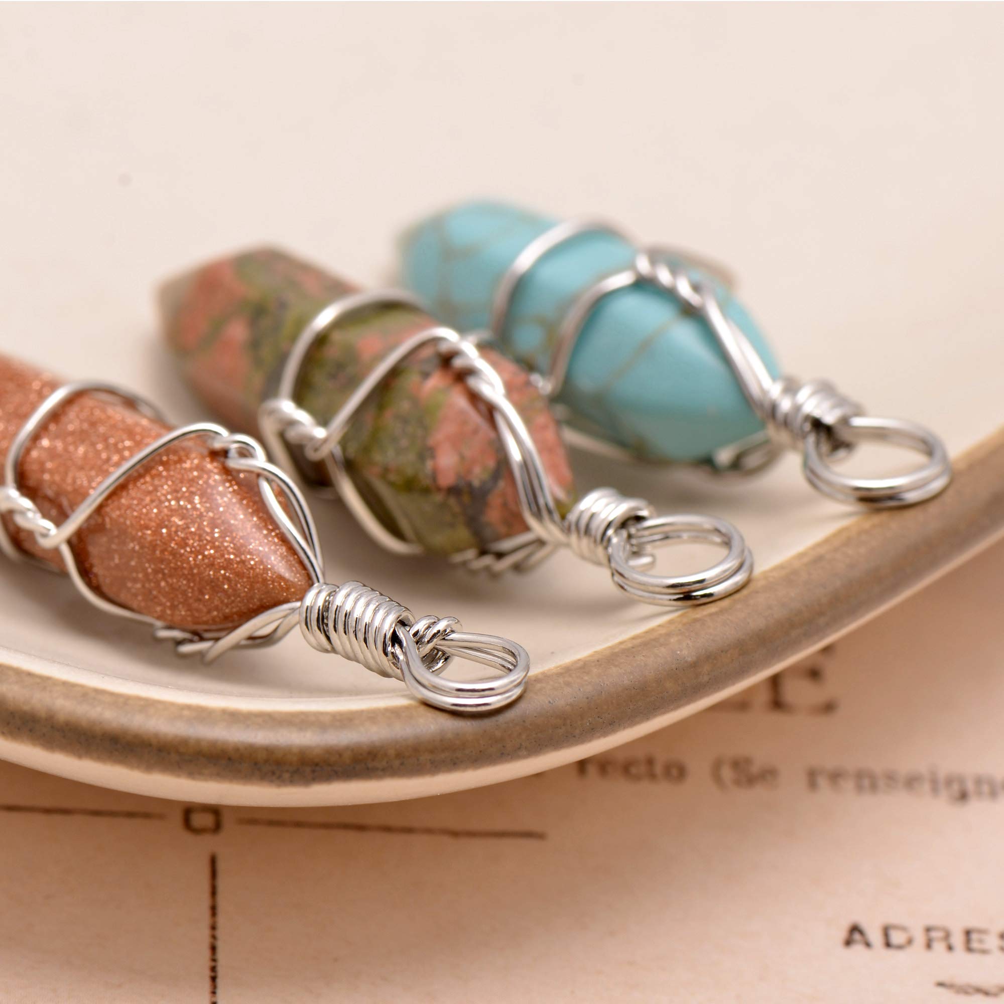 Paialco Genuine Hand-Wired Crystal Point Chakra Healing Pendant Necklace - Natural & Created Gemstones for Energy Balancing & Spiritual Wellness | Perfect for Meditation, Yoga & Reiki Healing Sessions