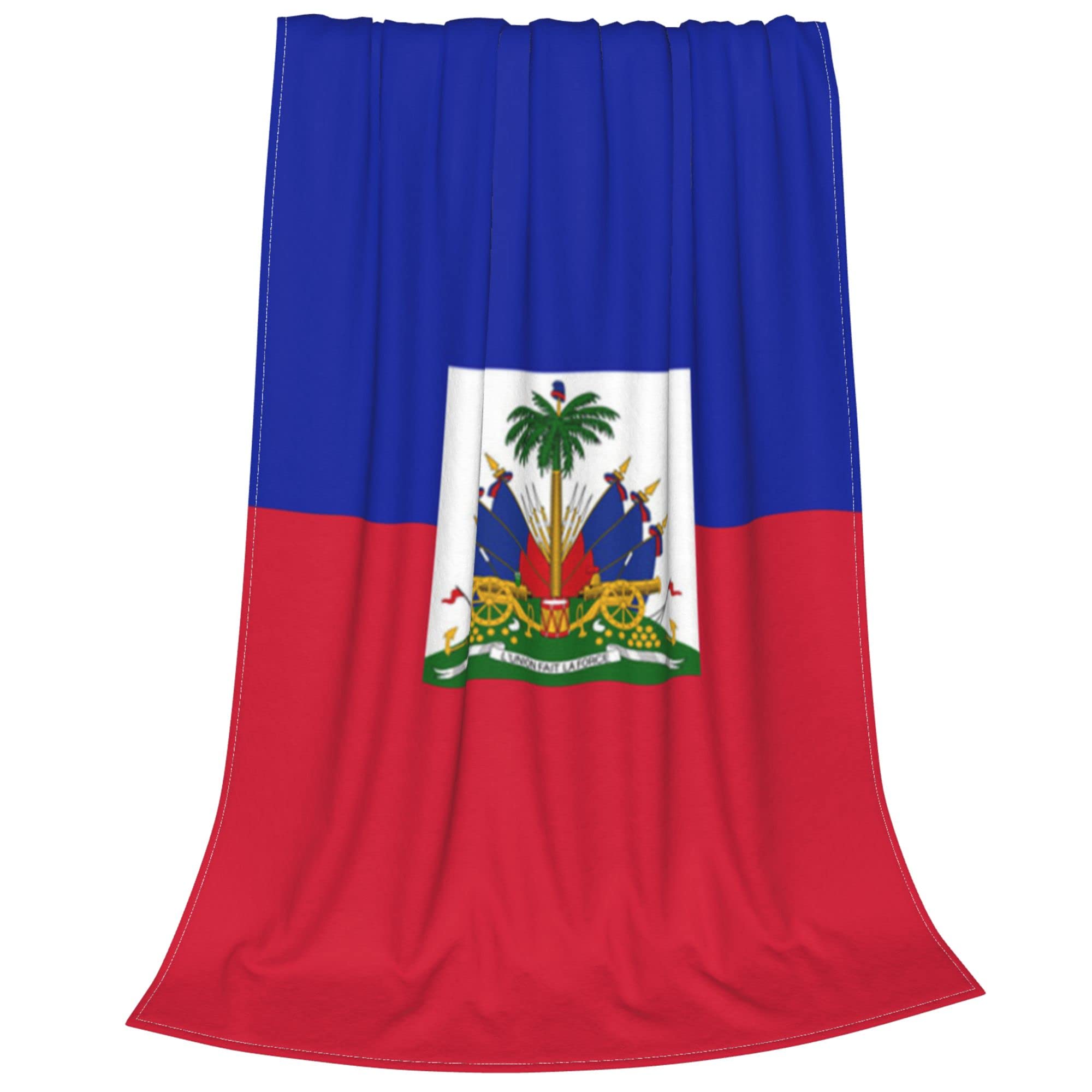 Soft Flannel Fleece Blanket - Queen/King Size Cozy Throw with Haiti Flag Design | All-Season Fuzzy Plush Blanket for Couch, Sofa & Bed | Perfect for Home Decor, Gifts & Winter Warmth