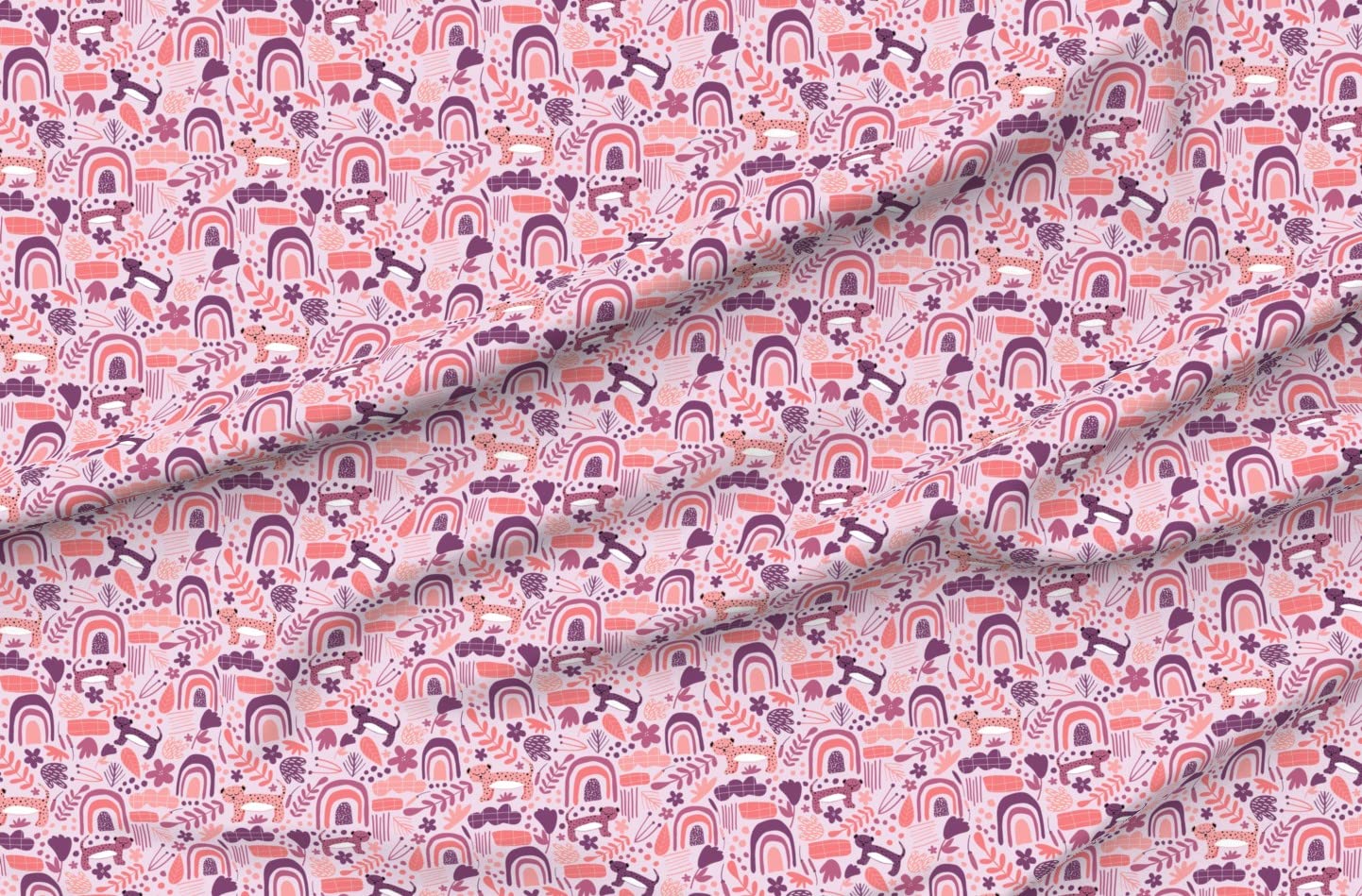 Modern Jungle Cat Pink Flowers Cheetah Print Minky Fabric by The Yard - Soft Plush Material for Sewing Baby Blankets, Quilt Backing & DIY Plush Toys - Perfect for Nursery Decor, Home Crafts & Gift Making