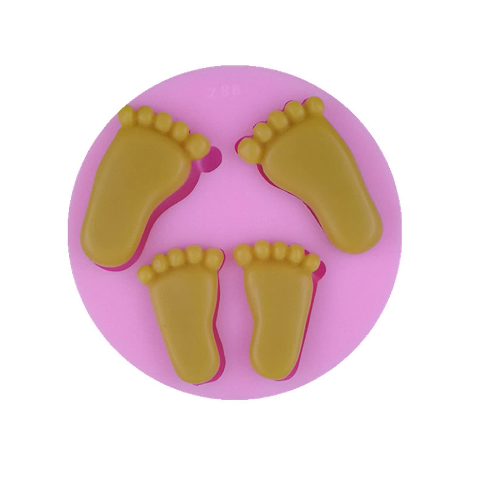 Baby Footprint Silicone Molds - 4 Cavity Fondant Mold for DIY Baking, Cake Topper, Cookies, Chocolate & Polymer Clay - Perfect for Baby Shower Decorations, Newborn Keepsakes & Baking Projects