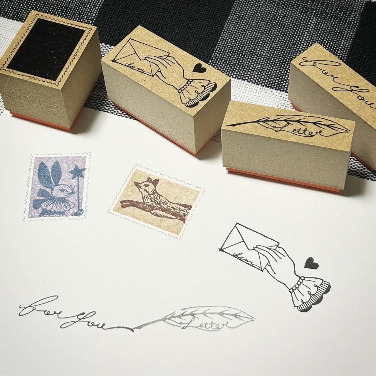 Kinotorico Wooden Rubber Stamp Set - Hand Lettering Stamps for DIY Crafts, Scrapbooking & Card Making