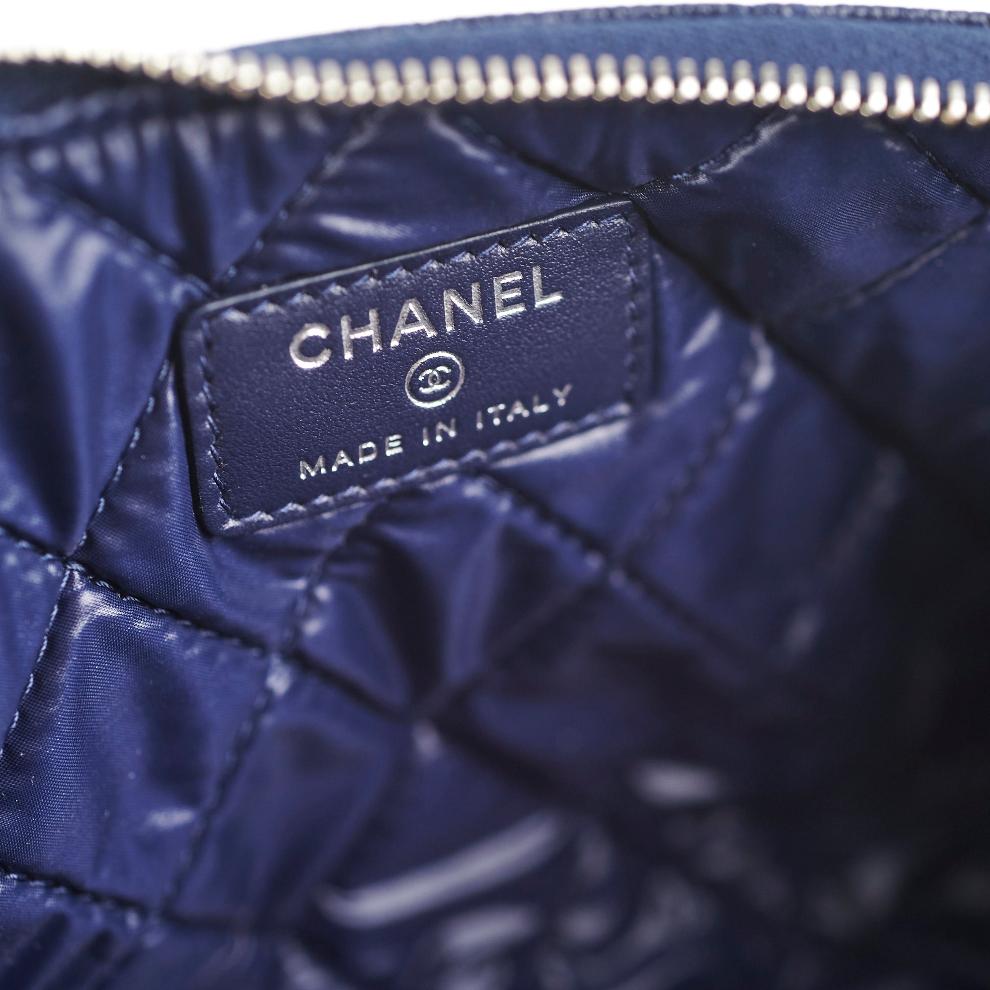 Chanel Quilted Caviar Leather Zip Pouch Wallet Navy Blue - Perfect for Everyday Use, Travel & Gift Giving