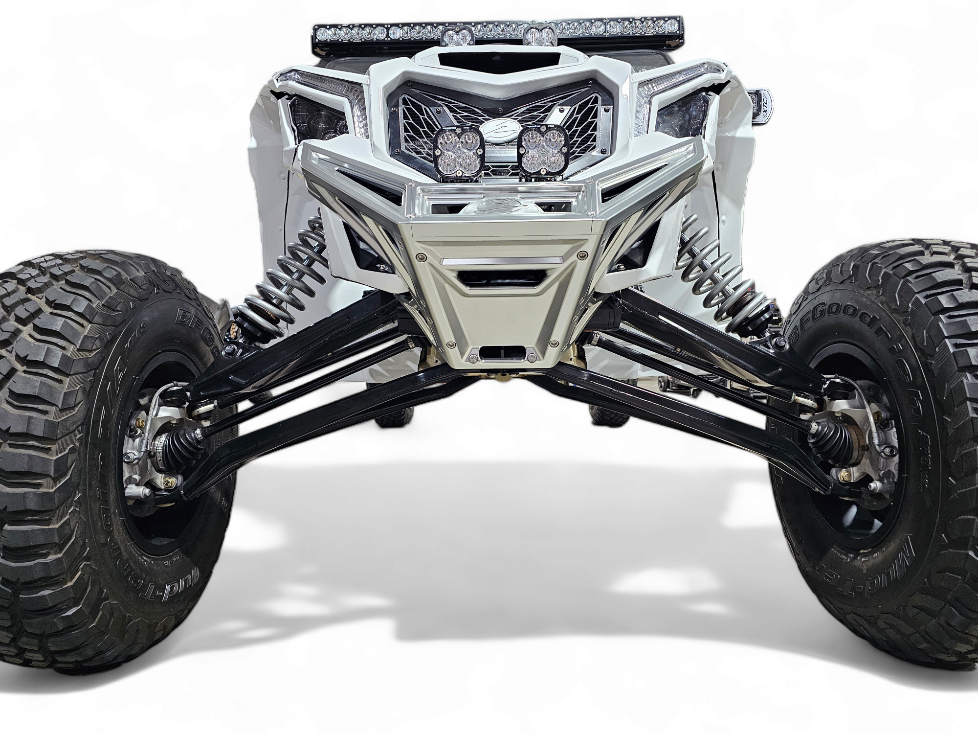 Can Am X3 Maverick Front Winch Bumper (2017-2024) - Machined Billet Aluminum, Clear Anodized Finish - FWB210036 - Perfect for Off-Roading & Trail Adventures