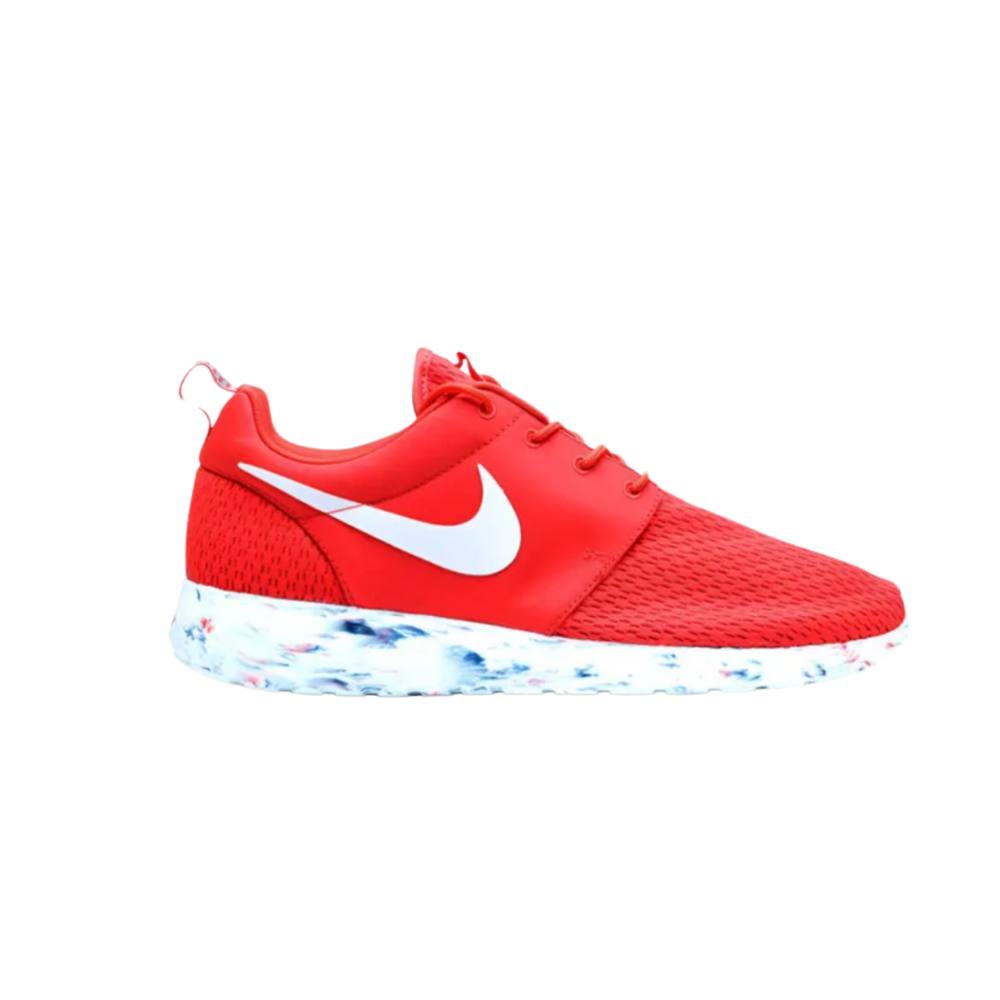 Nike Roshe Run Marble Pack Running Shoes - Red, White & Crimson Colorway | Lightweight & Comfortable for Jogging, Gym Workouts & Casual Wear