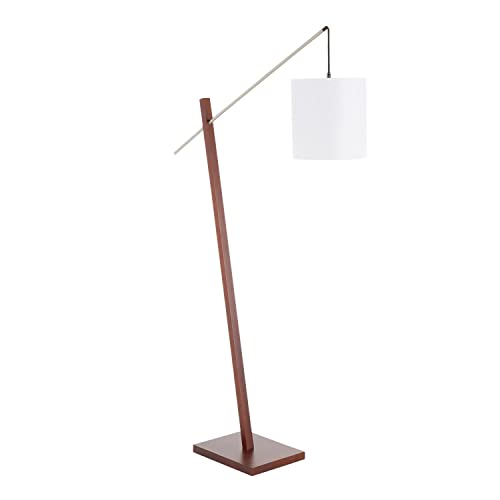 Walnut Wood, Satin Nickel, White Fabric