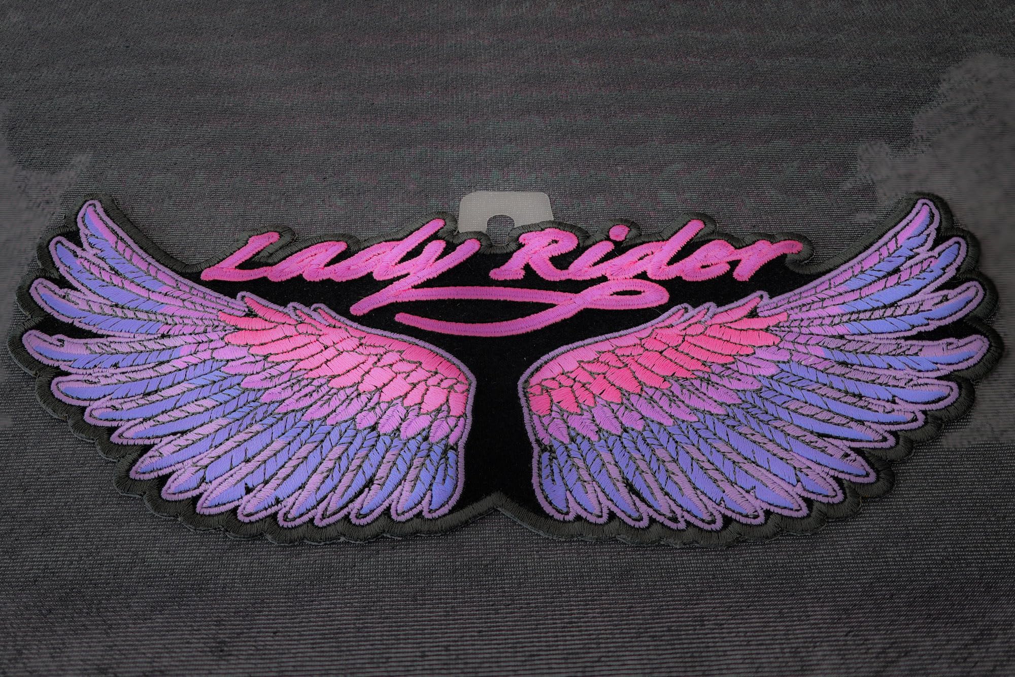 Lady Rider Wings Patch - Large Embroidered Back Patches for Women's Jackets & Vests | Biker Accessories, Motorcycle Gear, Denim Jacket Decor