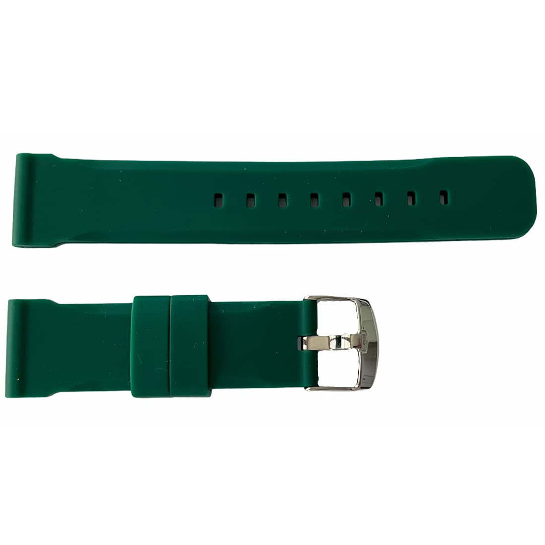 BUZZUFY 20mm Green Silicone Watch Band - Durable, Comfortable Strap for Chrono Watches - Perfect for Sports, Outdoor Activities & Everyday Wear