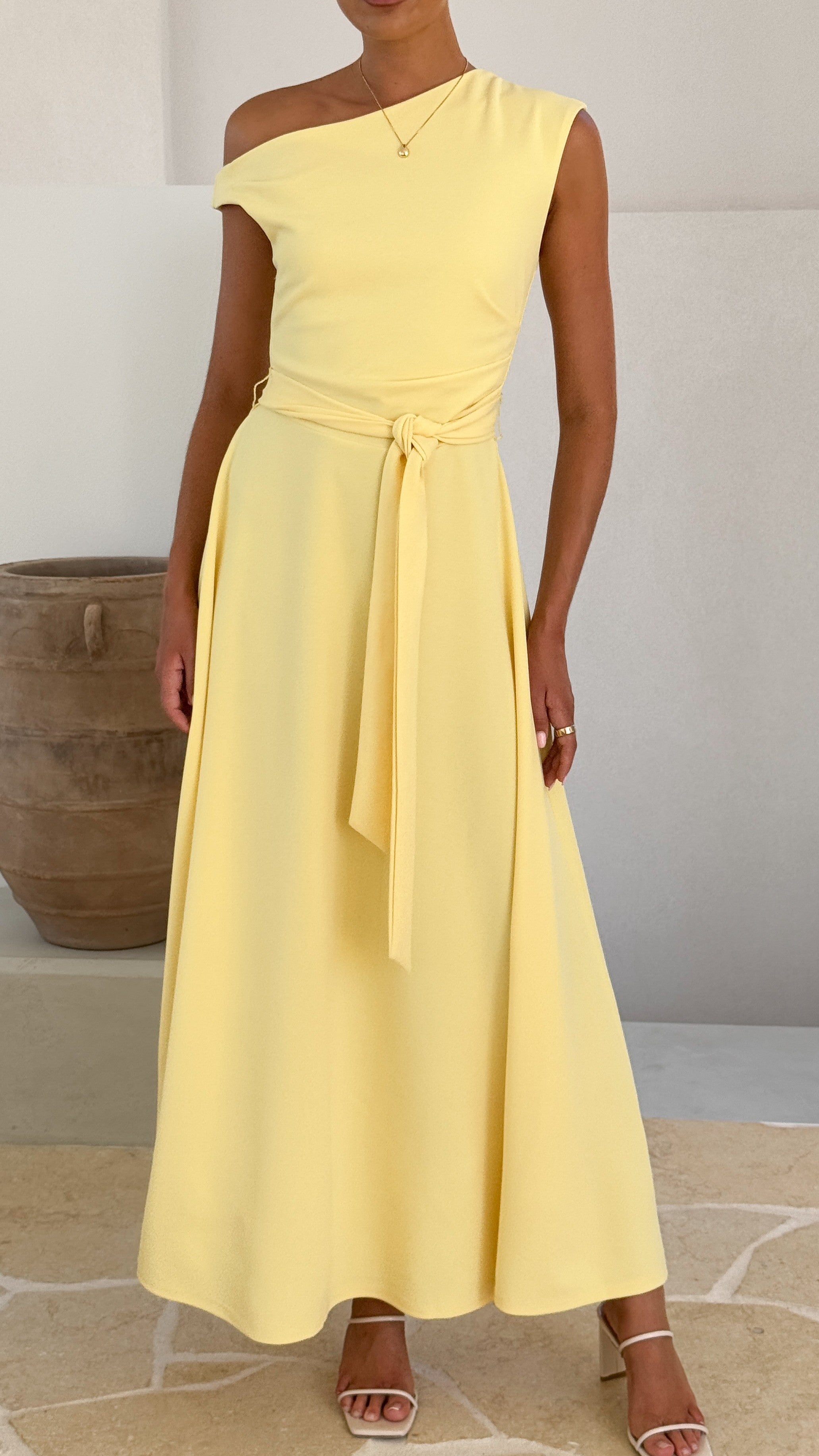 Gemma Maxi Dress for Women - Flowy Baby Yellow Summer Dress with Pockets | Perfect for Beach, Vacation, and Casual Outings