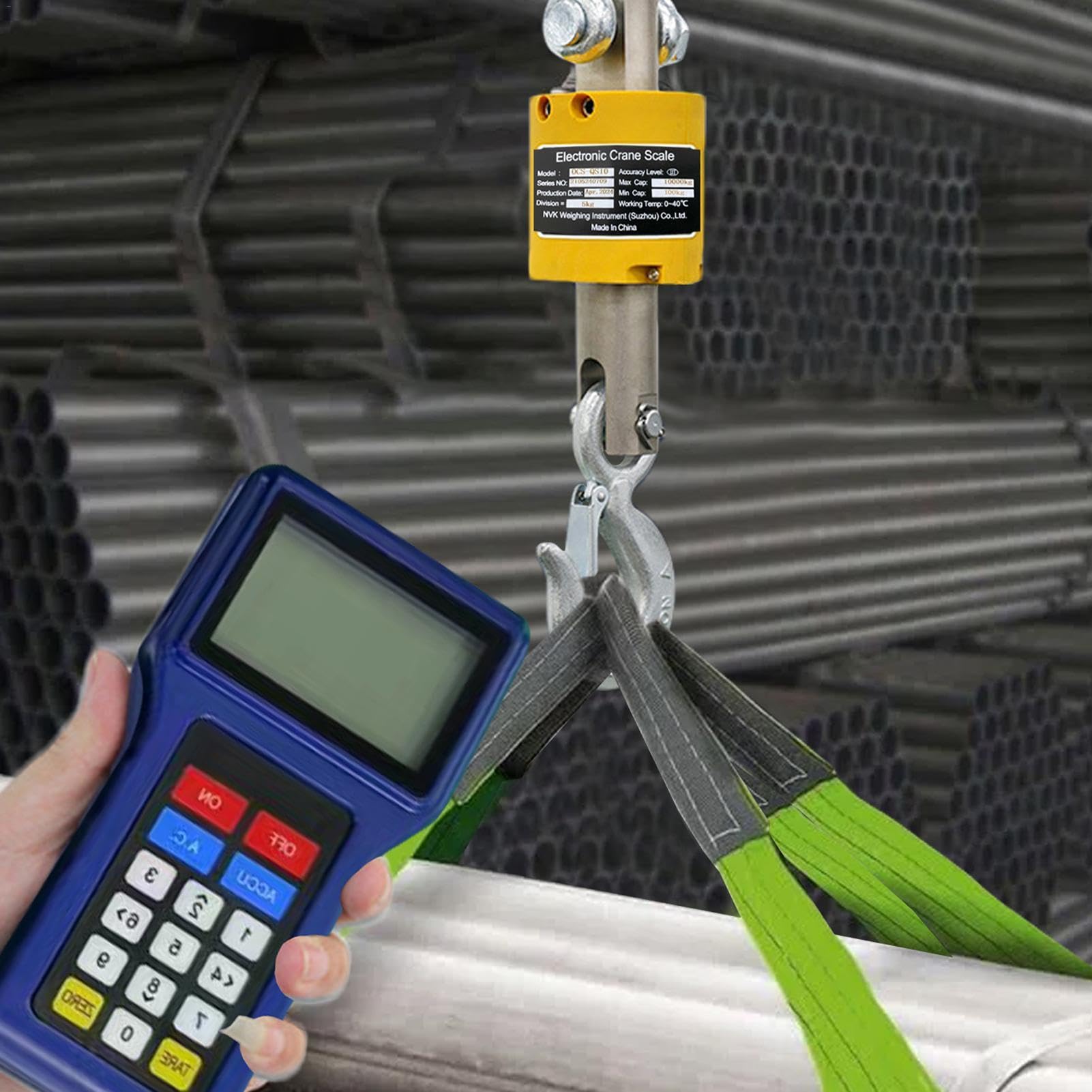 3 Ton Digital Hanging Scale with Wireless Handheld Meter & Charging Cable - High Precision Electronic Crane Scale for Industrial, Farm & Factory Use | Heavy Duty Weight Measurement for Lifting, Shipping & Warehouse Operations