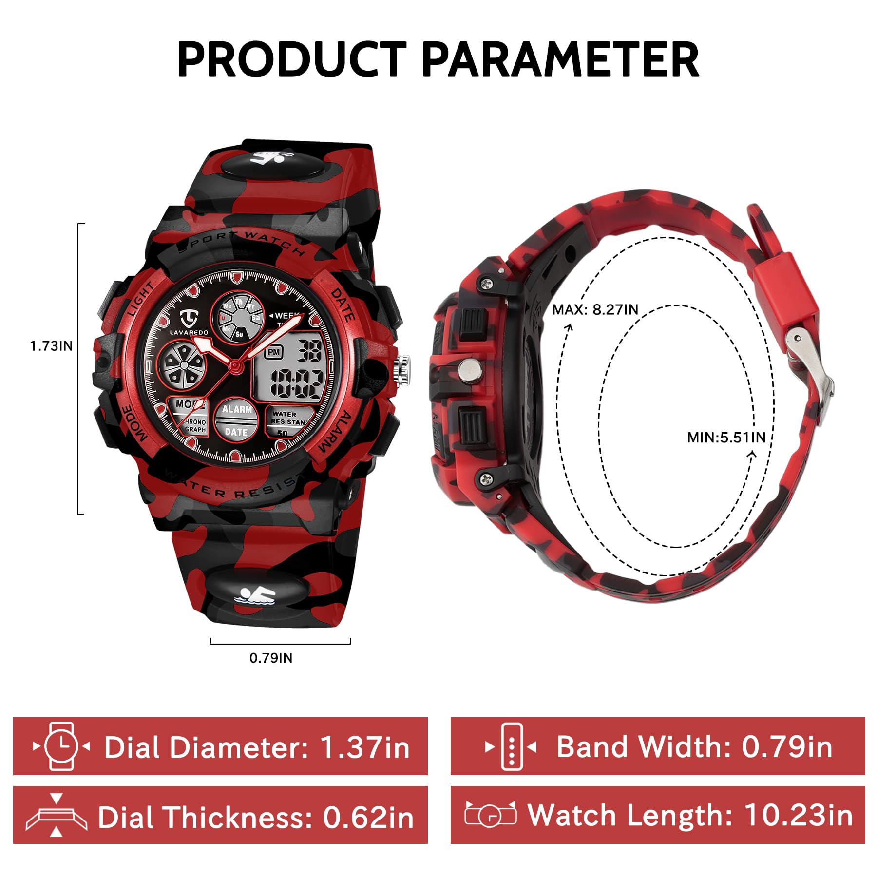 Waterproof Kids Watch for Boys & Girls Ages 5-15 - Analog Digital Wristwatch with Alarm, Stopwatch - Perfect Birthday & Christmas Gift for Kids - Ideal for School, Sports & Outdoor Activities