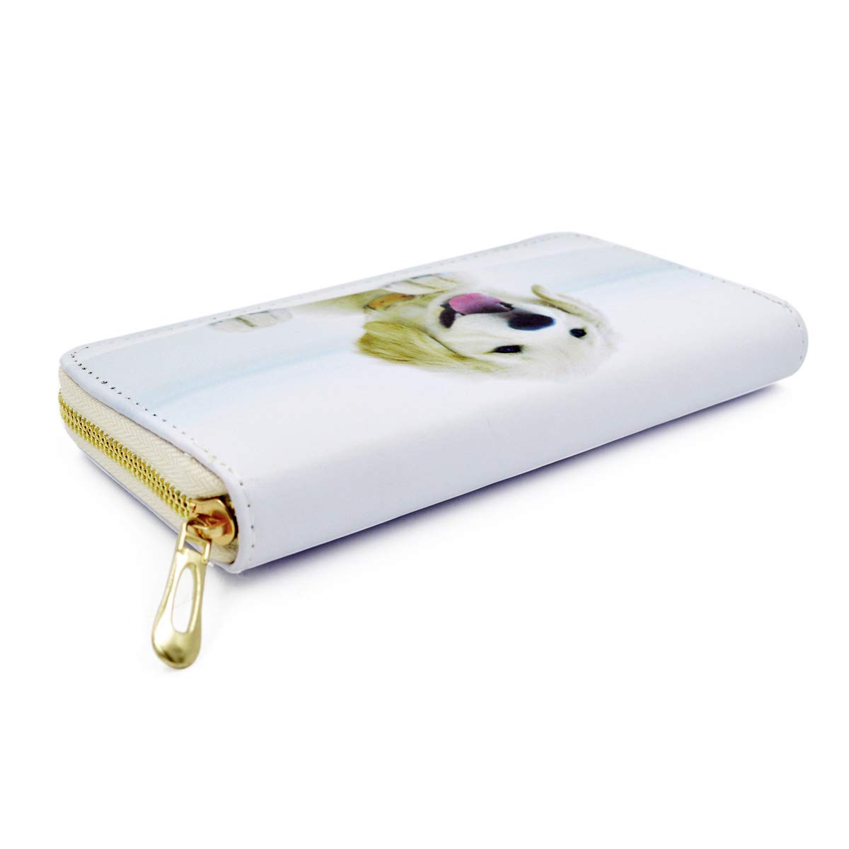 Premium PU Leather Zip Around Wallet for Puppies & Kitties - Cute Animal Print Design - Perfect for Pet Lovers & Gift Giving