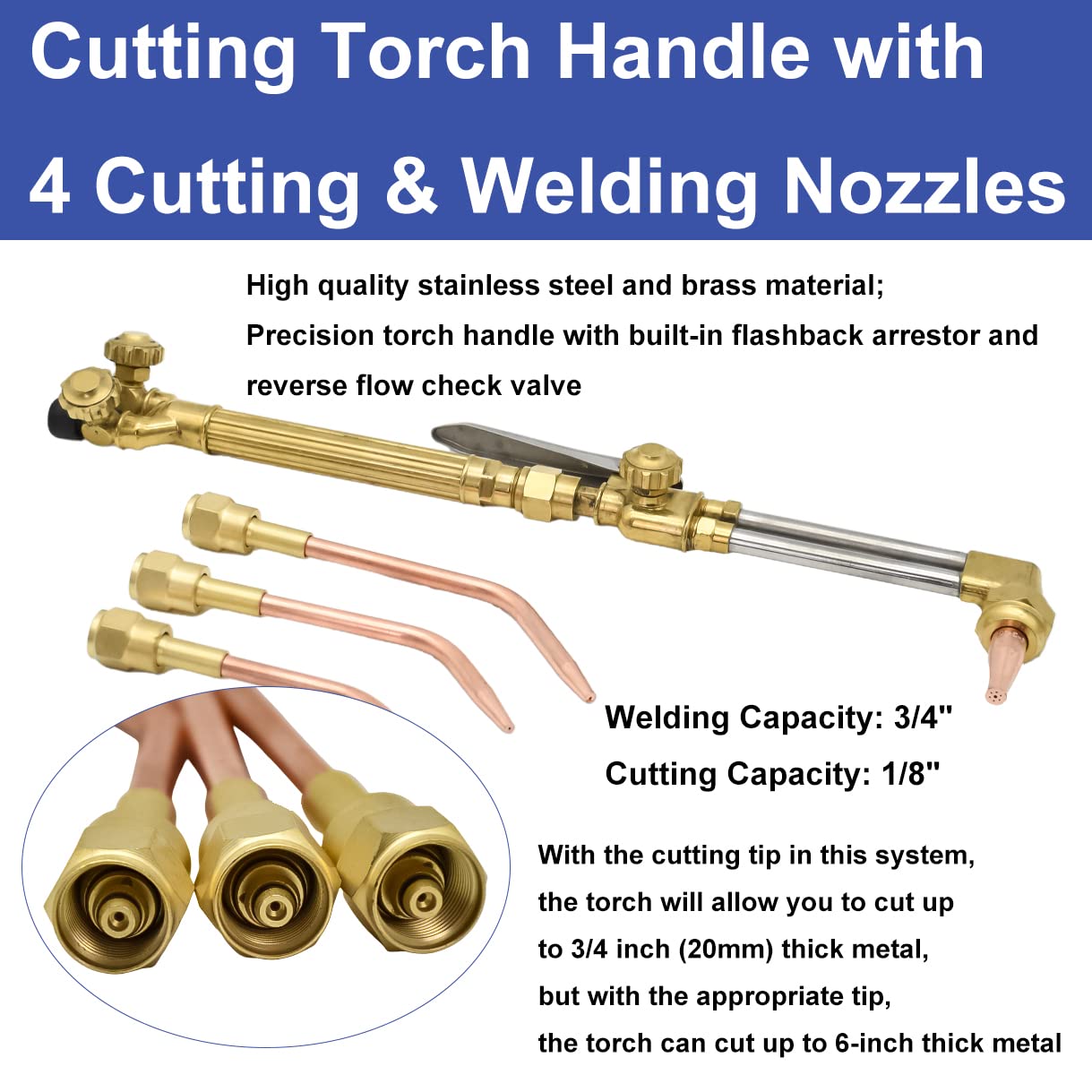 Oxy Acetylene Torch Kit - Medium Duty Cutting & Welding Kit with Dual Gas Hose Regulator Gauges & Storage Case - Perfect for Metal Fabrication, Repair & DIY Projects