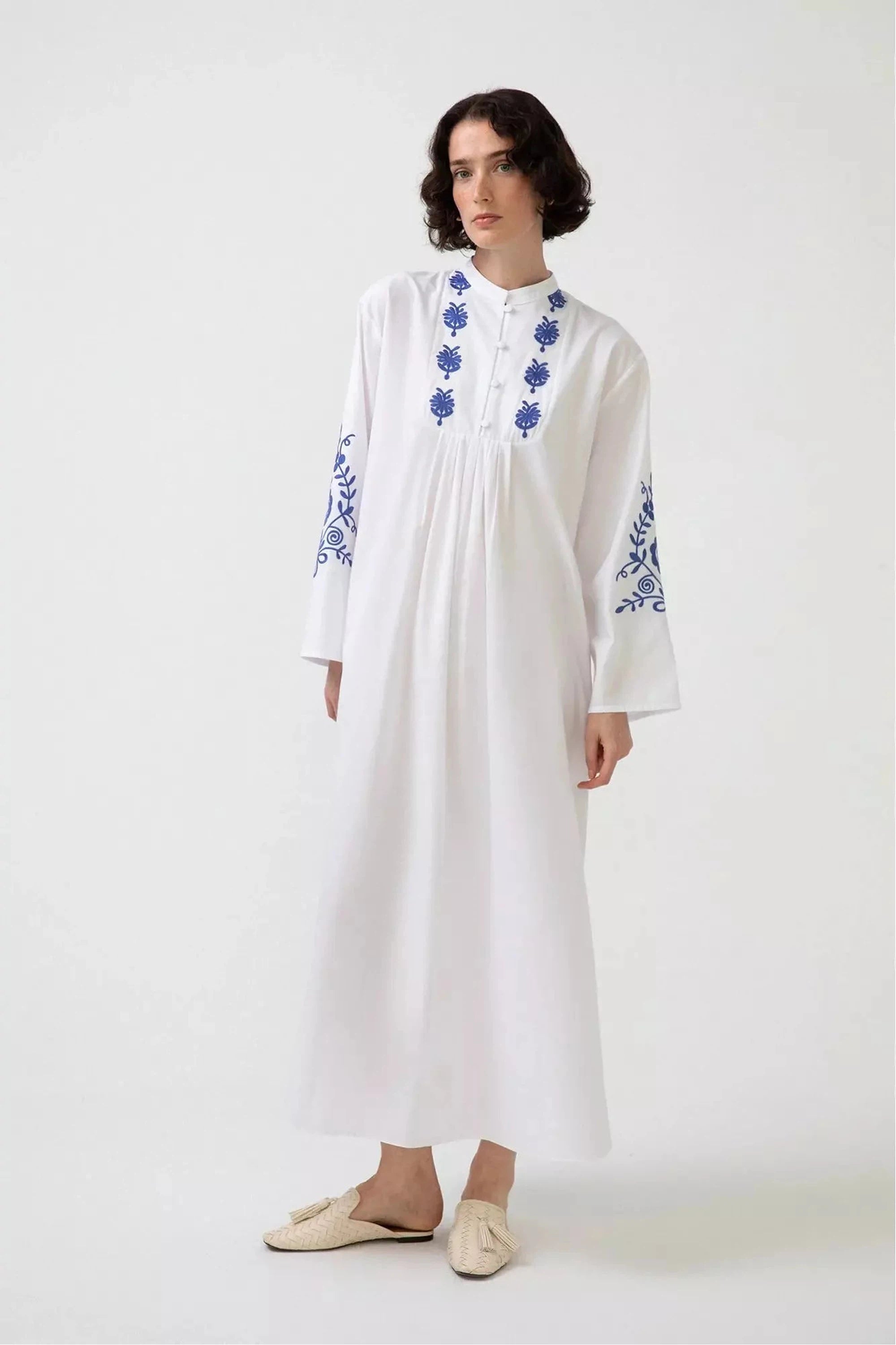 Zara Women's White Embroidered Long Sleeve Dress - Elegant Floral Lace Party Dress for Wedding, Cocktail & Special Occasions