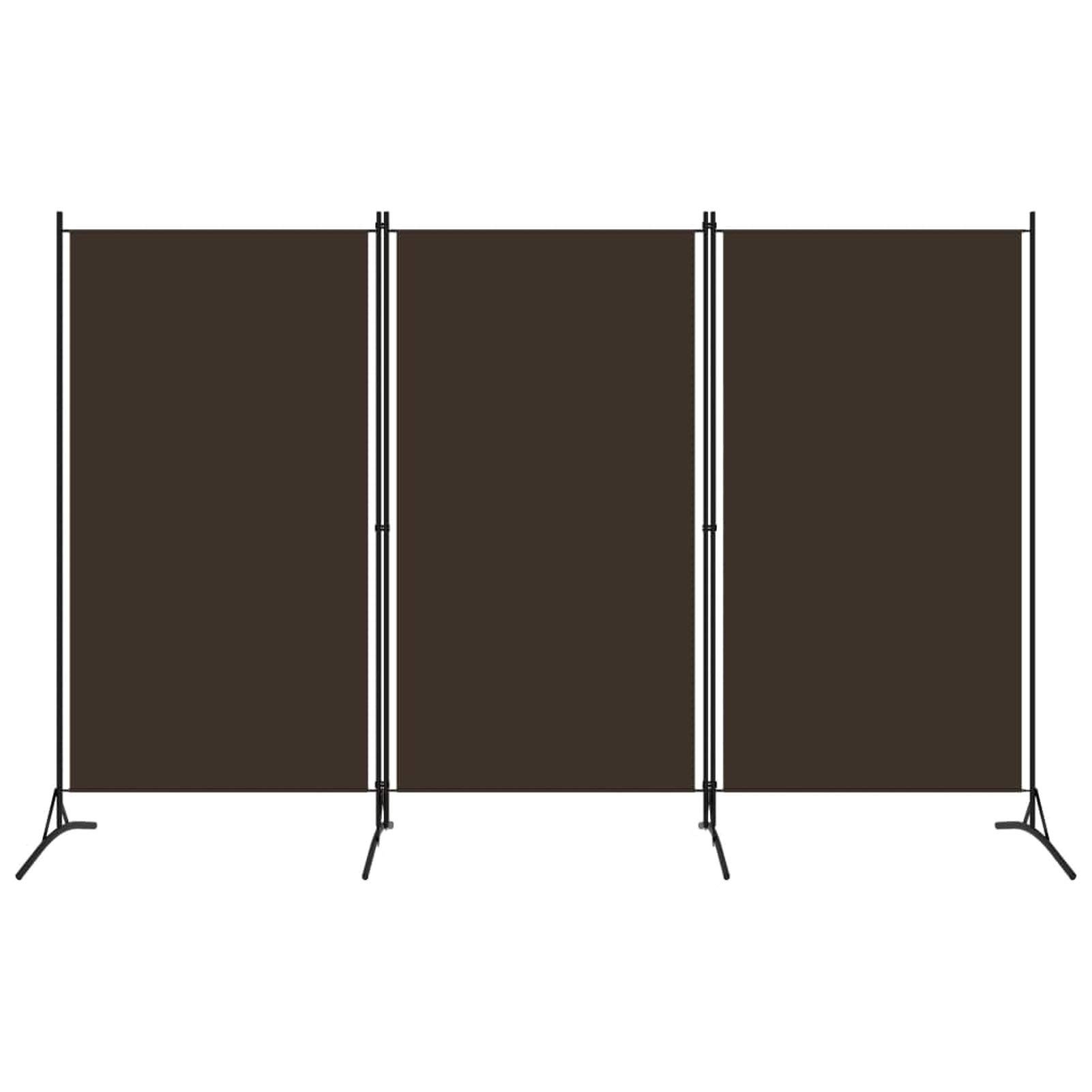 Tidyard 3-Panel Folding Room Divider - Freestanding Fabric Partition Screen with Sturdy Iron Frame, Brown - 102.4