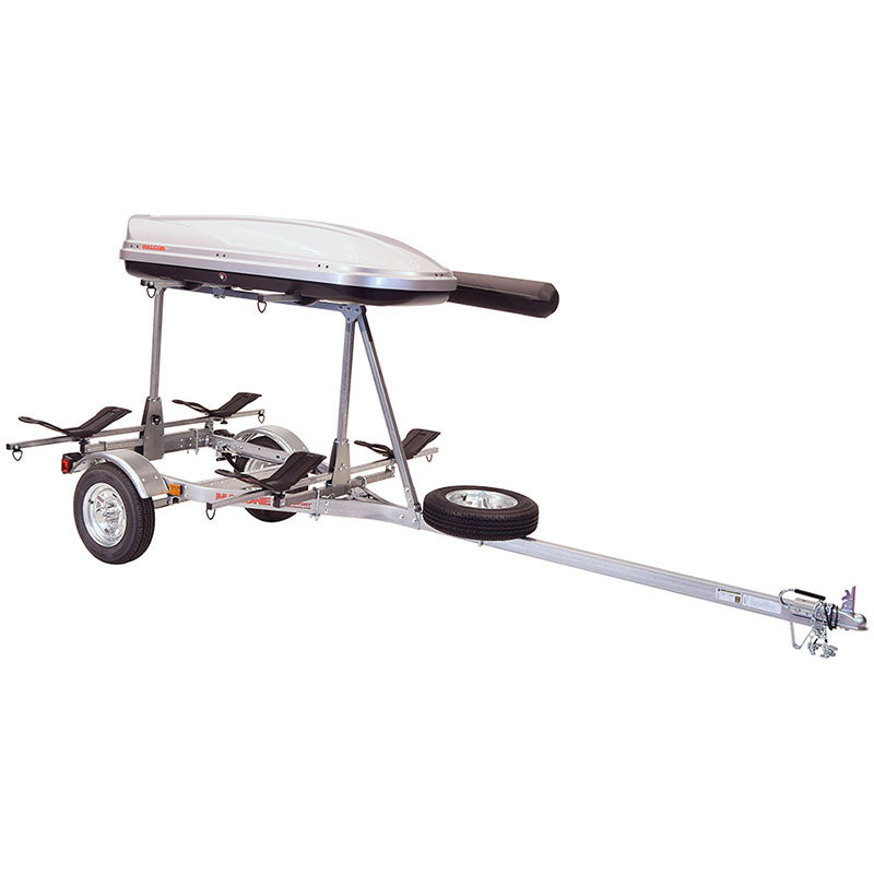 Malone MicroSport LowBed 2 Boat MegaWing Kayak Trailer Package with 2nd Tier - Heavy Duty Watercraft Carrier for Kayaks & Canoes - Perfect for Outdoor Adventures & Lakeside Camping