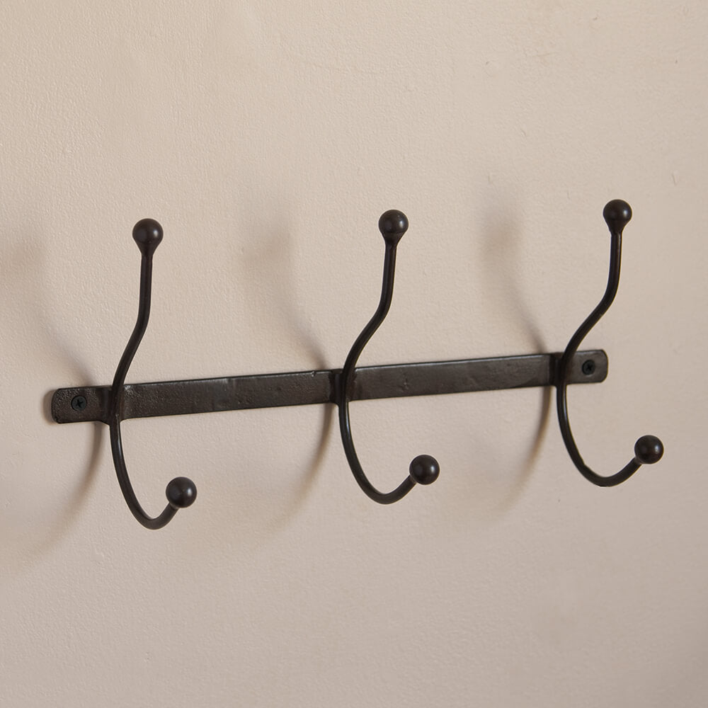 Sturdy Iron Coat Hook Rail - Wall Mounted Entryway Organizer for Hats, Jackets & Bags - Perfect for Hallway, Mudroom & Bedroom Organization