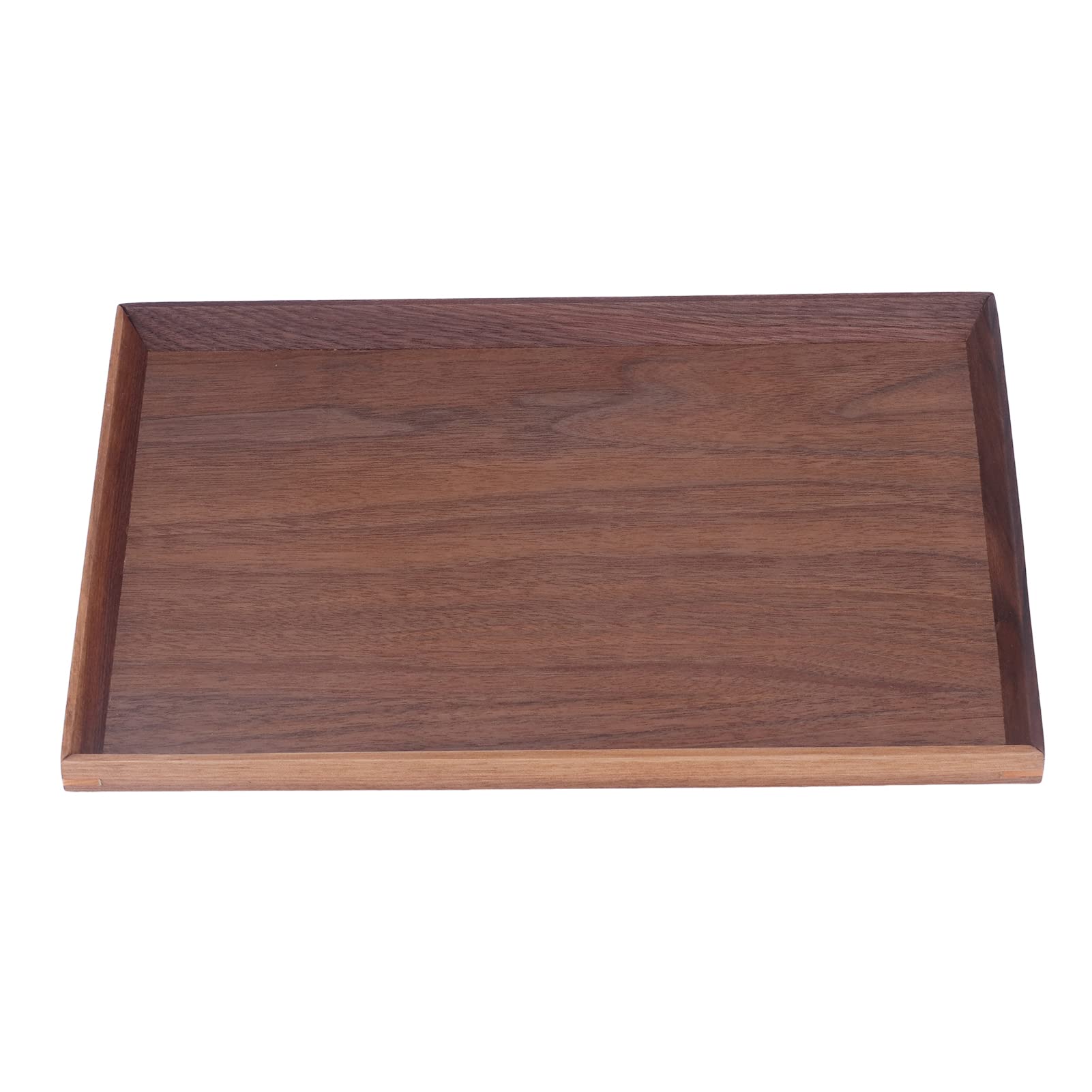 Premium Walnut Wood Serving Tray - Handcrafted Rectangle Wooden Tray with Tenon Joints for Coffee, Tea, Desserts, Bread & Fruit Display - Perfect for Home Decor, Kitchen Use & Gift Giving
