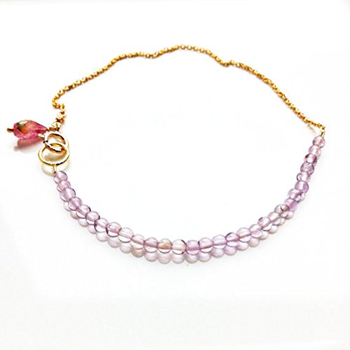 Handmade 2.5mm Amethyst Gold Silver Friendship Bracelet for Women - 17cm Gemstone Jewelry Gift for Best Friends, Birthday & Special Occasions